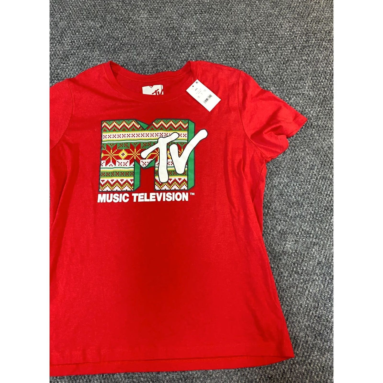 Vintage MTV Juniors shirt T-Shirt 2XL Red Crew Neck Short Sleeve Pullover Basic Casual Teens MT&V Size XXL / US 16-18 / IT 52-54 - 2 Thumbnail
