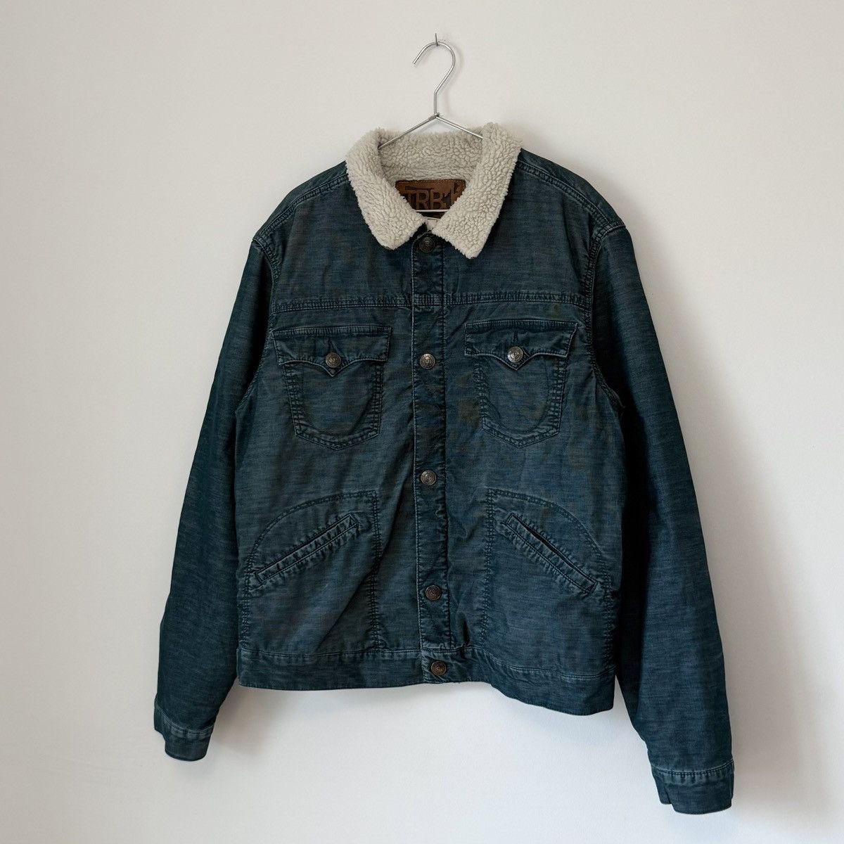 True Religion Vtg 2000s True Religion Corduroy Sherpa Lined Trucker Jacket Size US XXL / EU 58 / 5 - 1 Thumbnail