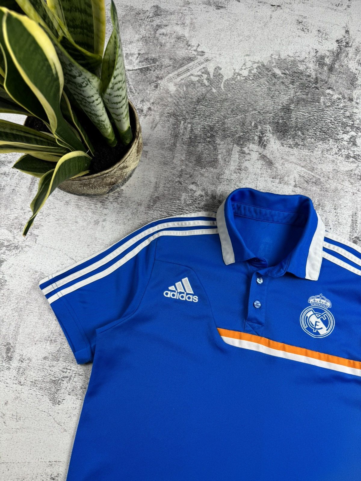 Adidas Real Madrid Training Men 2013 2014 Adidas Blue Soccer Football Shirt Jersey Polo Size US S / EU 44-46 / 1 - 6 Thumbnail