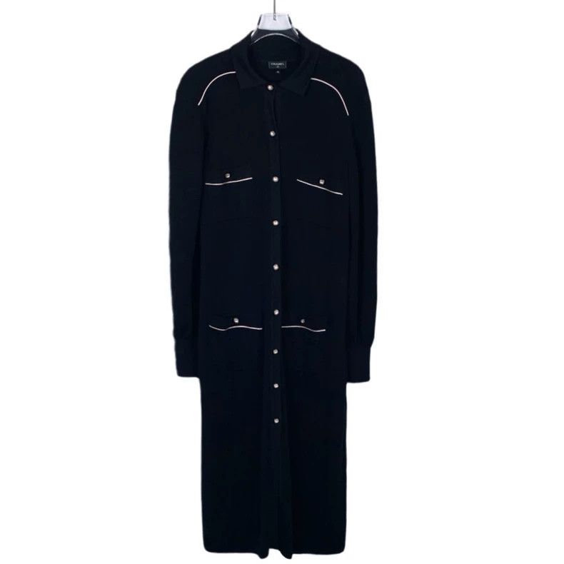 Chanel black wool long sleeve Chanel dress-dmc Size US M / EU 48-50 / 2 - 1 Thumbnail