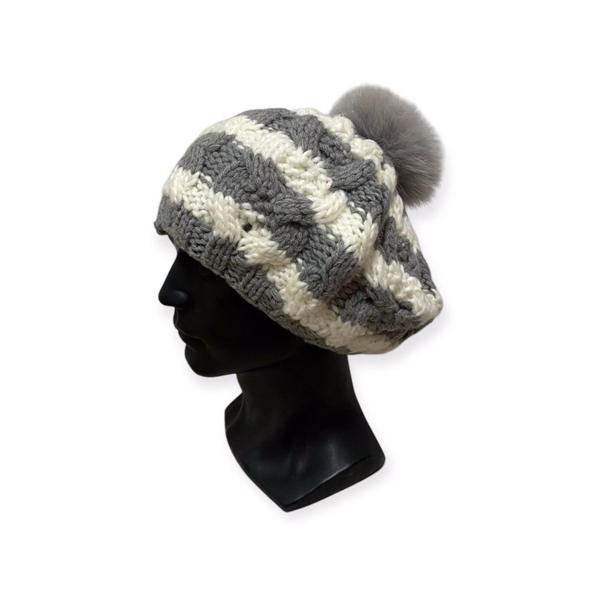 Japanese Brand × Vintage LDS Crochet Stripe Design Beanie Hat Size ONE SIZE - 1 Thumbnail