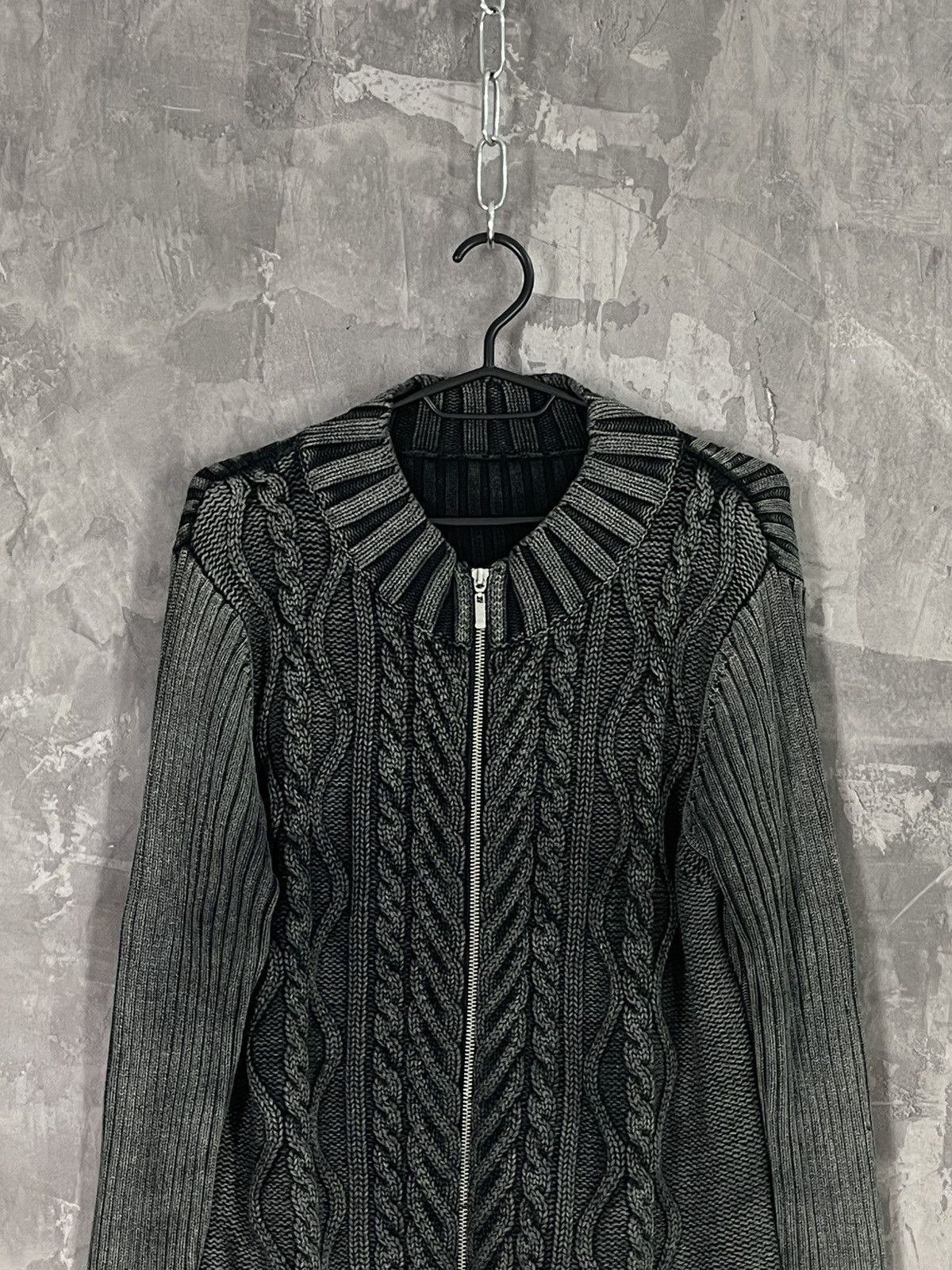 Vintage Y2K VTG Japanese style 3D striped knit sweater zip D&G style Size US M / EU 48-50 / 2 - 2 Thumbnail