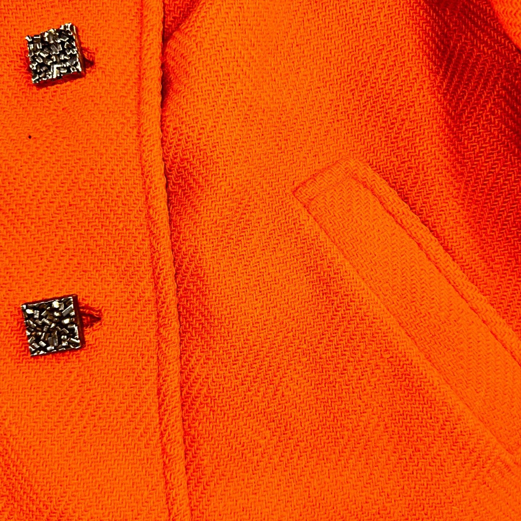 Etro VINTAGE Lassie Junior Orange Wool Coat 1960s Retro Mod Button-Up Women S Fall Winter Spring Size S / US 4 / IT 40 - 6 Thumbnail
