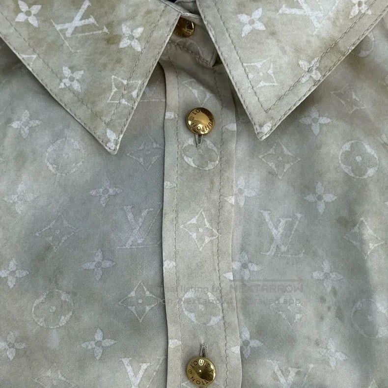 Louis Vuitton Louis Vuitton Dirty khaki logo mulberry silk shirt Size XS / US 0-2 / IT 36-38 - 7 Thumbnail