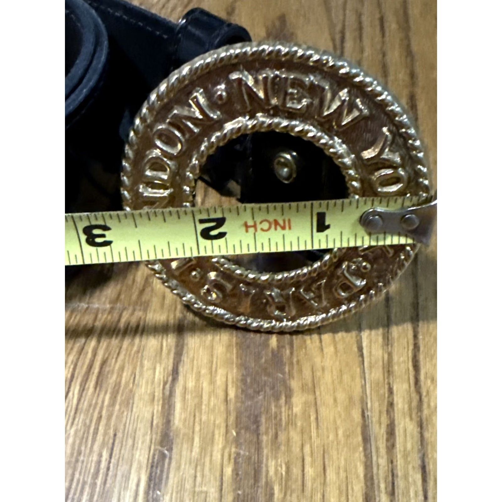 Vintage VINTAGE Details Black Patent Leather Belt Gold Rope Buckle Wide Statement Belt USA Belt Womens M Black Patent Leather Wide Belt Size ONE SIZE - 3 Thumbnail