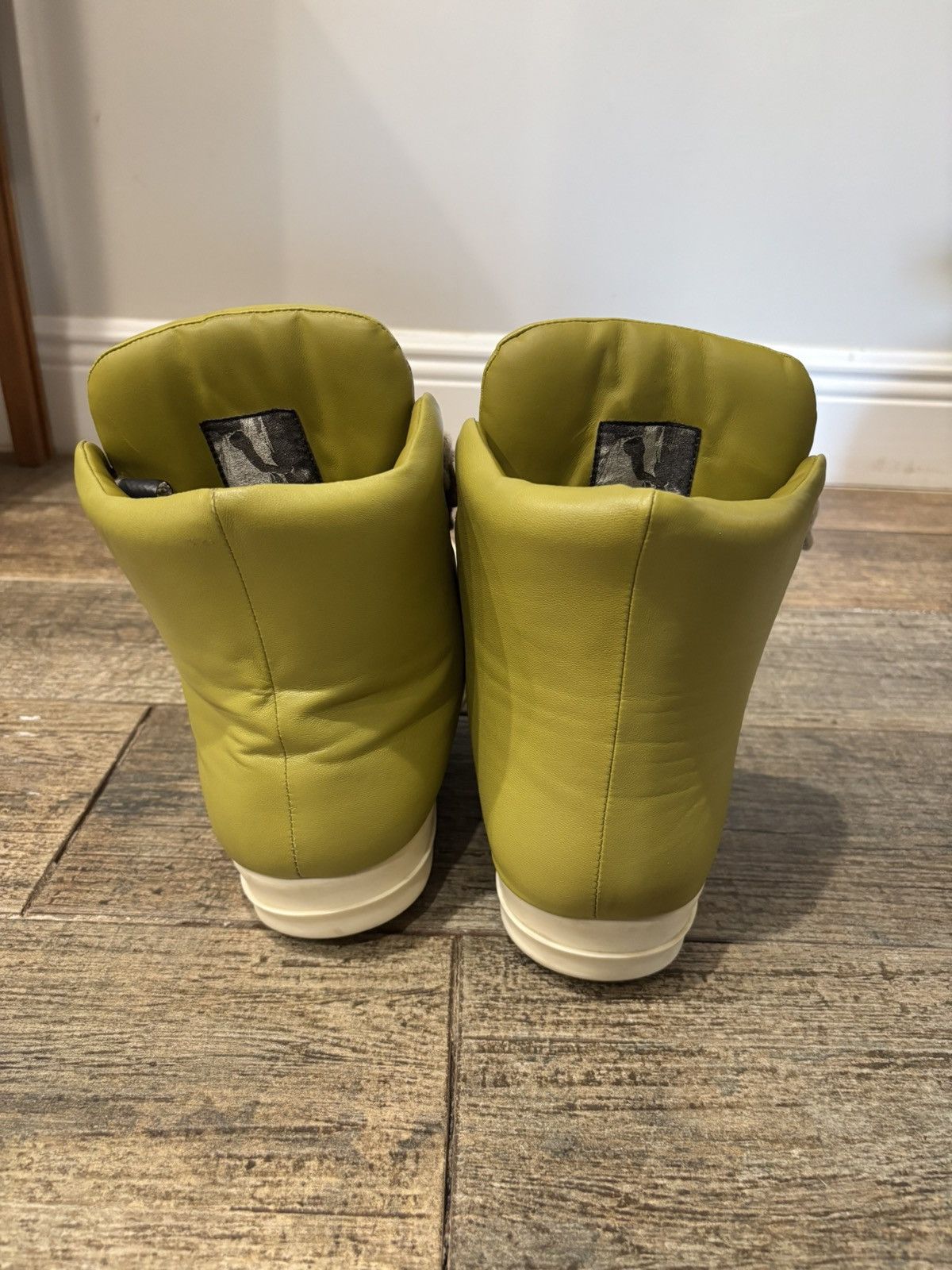 Rick Owens Lime Padded Leather Ramones High Size US 10 / EU 43 - 4 Thumbnail