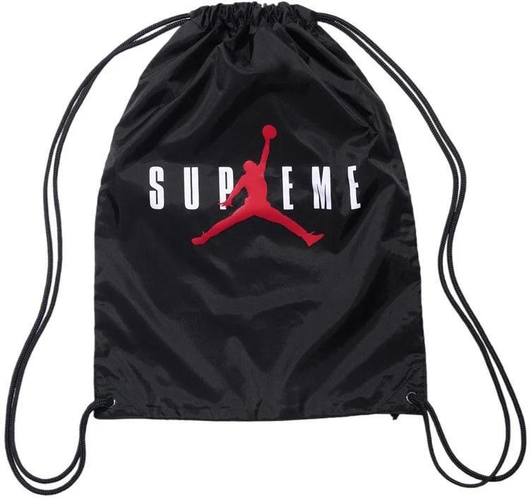 Jordan Brand × Supreme SUPREME®/JORDAN® DRAWSTRING BAG Black Backpack Logos FW24 Size ONE SIZE - 1 Thumbnail