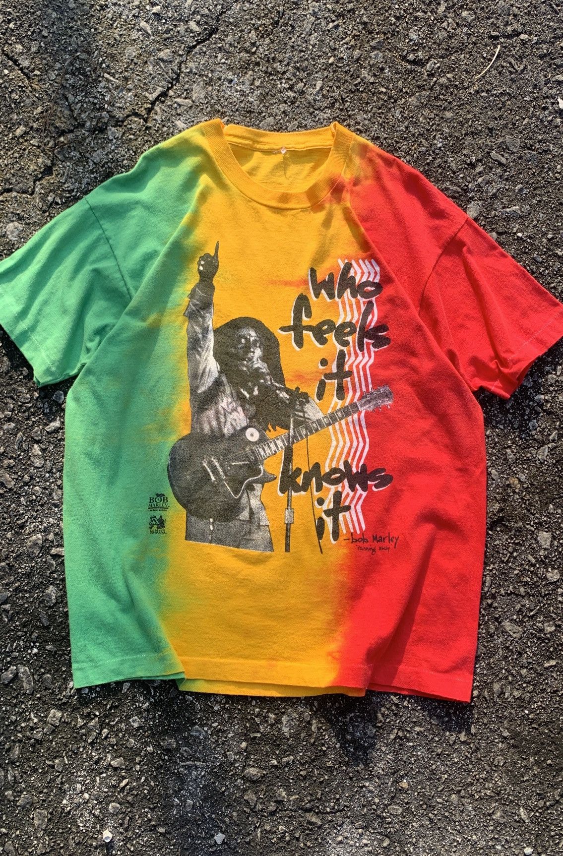 Band Tees 90s Bob Marley Single Stitch Rasta Tie Dye T Shirt Size US XL / EU 56 / 4 - 8 Thumbnail