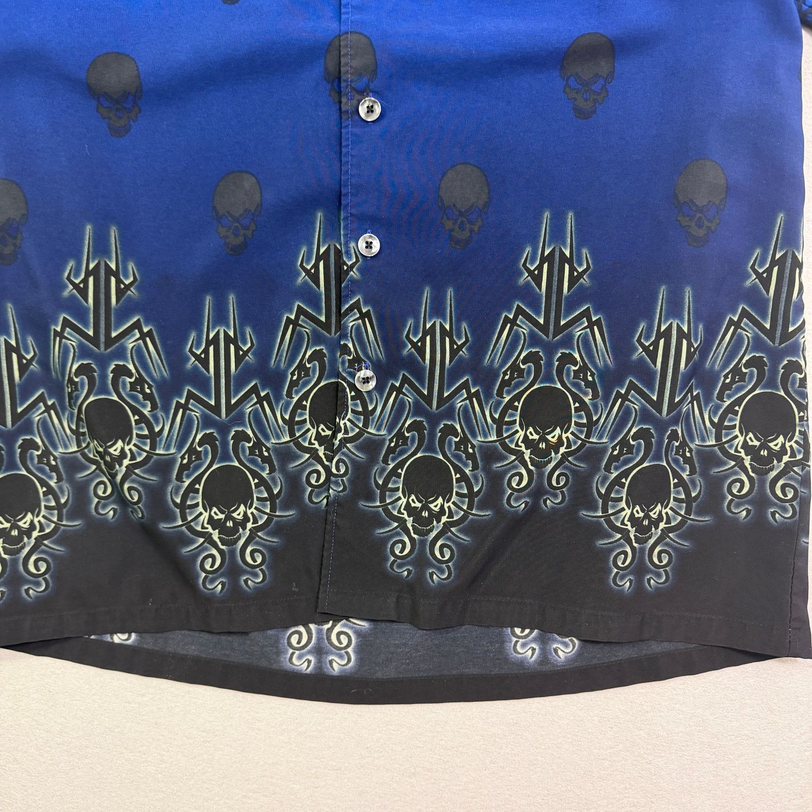 Vintage Vintage ODO Shirt Men's Extra Large Blue Skull Goth Emo y2k Size US XL / EU 56 / 4 - 3 Thumbnail