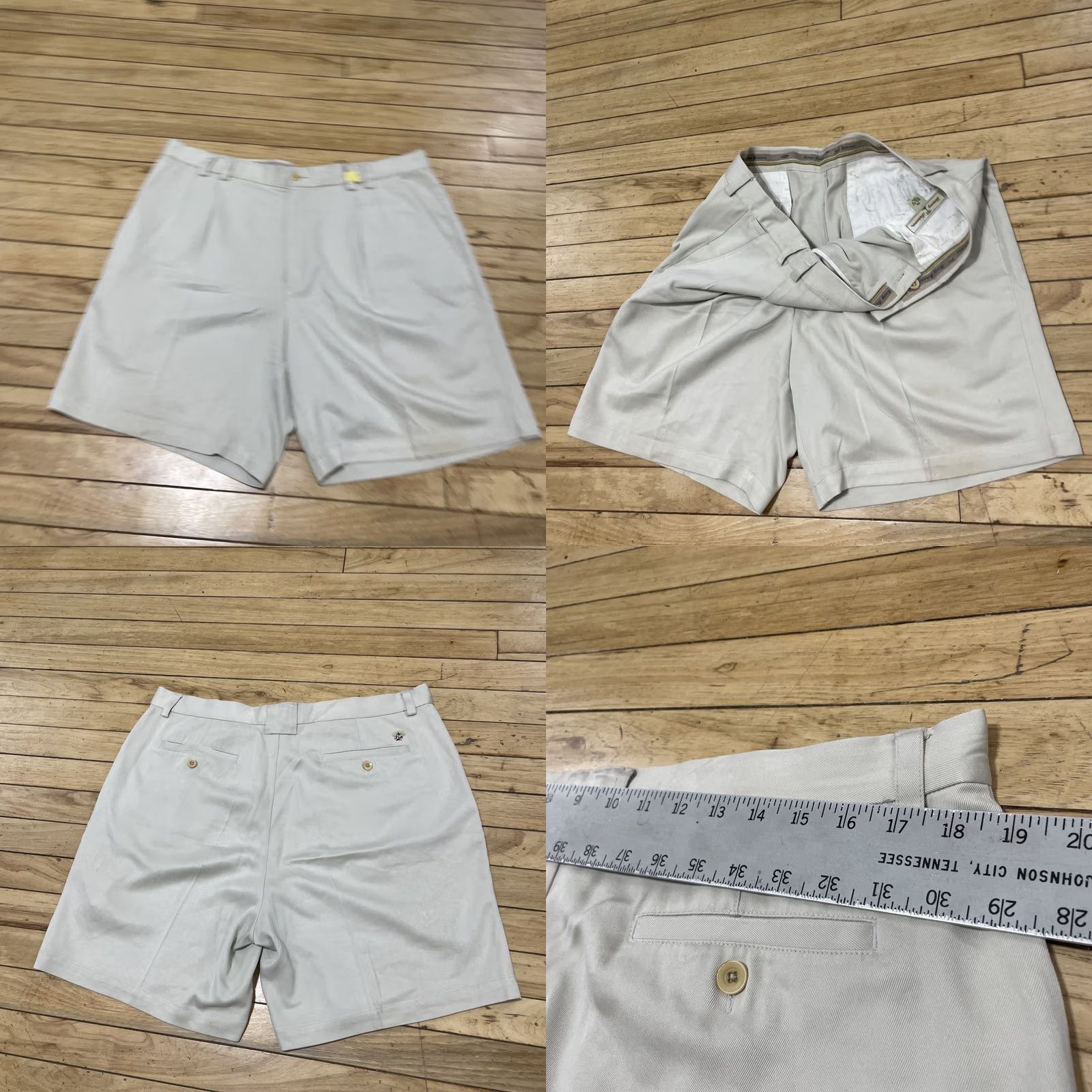 Tommy Bahama VINTAGE Tommy Bahama Pleated Silk Shorts Men 36 Cream Ivory 7" Y2k Old Money Preppy Grunge 90s Beachy Nautical Casual Travel Pockets Mens Size US 36 / EU 52 - 11 Thumbnail