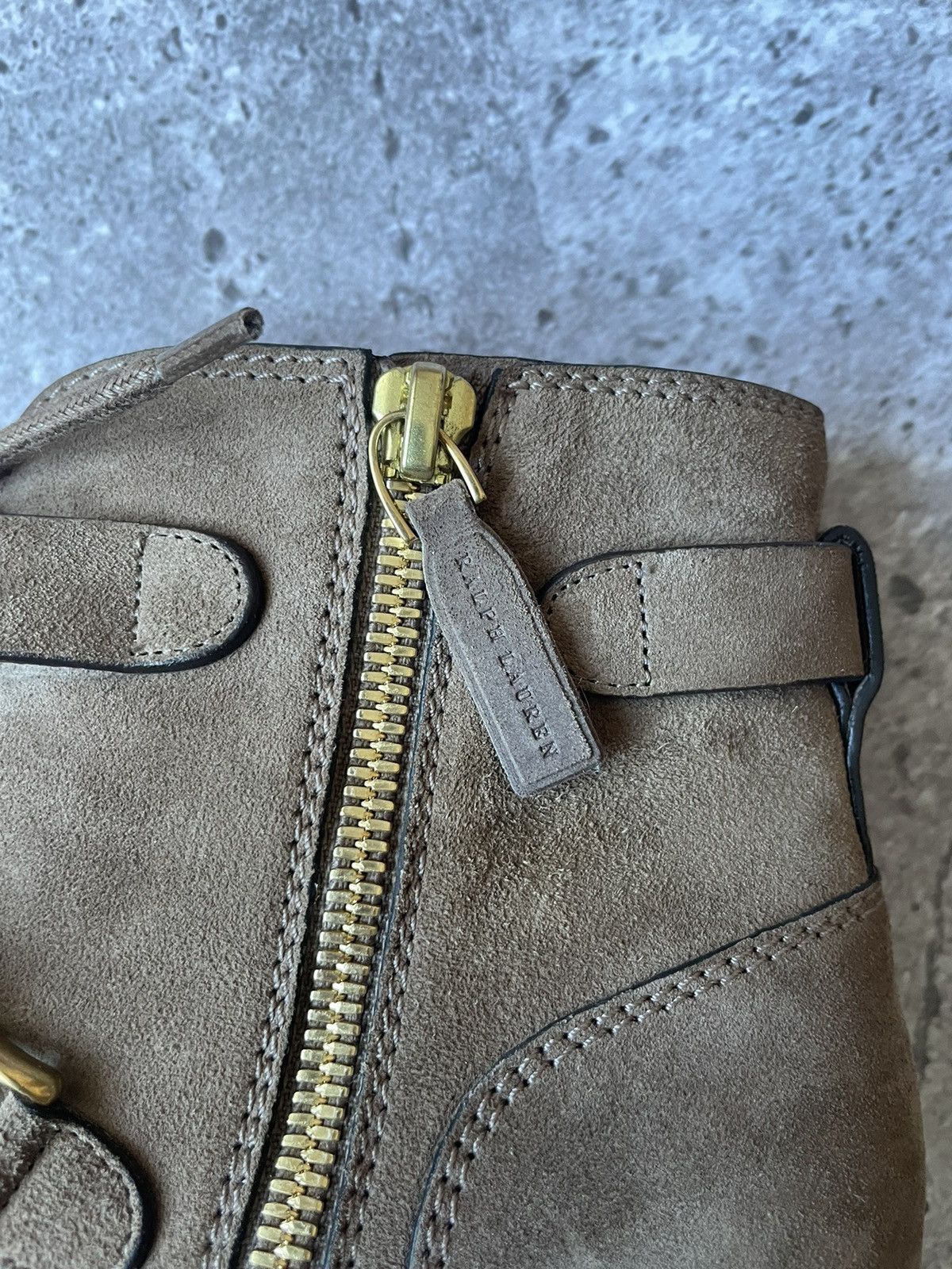 Ralph Lauren Purple Label Ralph Lauren Purple Label Evarista Suede Lace-Up Boots Taupe Size US 6.5 / IT 36.5 - 6 Thumbnail