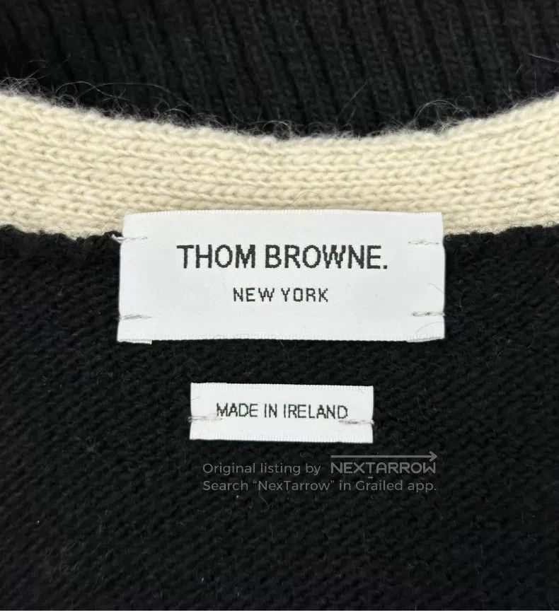 Thom Browne Thom Browne Black classic four-striped knit cardigan Size US XS / EU 42 / 0 - 3 Thumbnail
