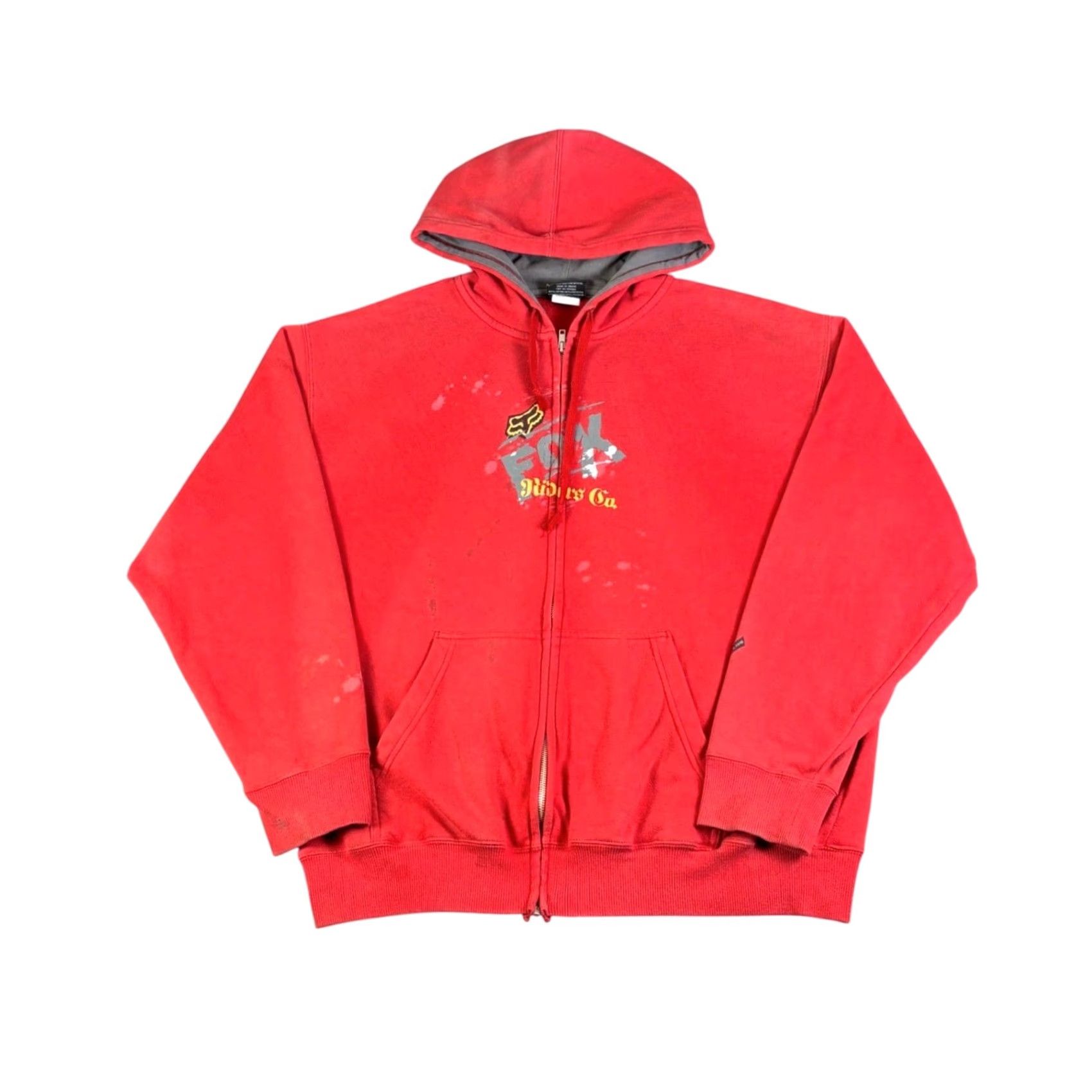 Fox Racing Fox Racing Riders Co Zip Up Hoodie Mens XL Red Motocross Graphic Sweatshirt Size US XL / EU 56 / 4 - 2 Thumbnail