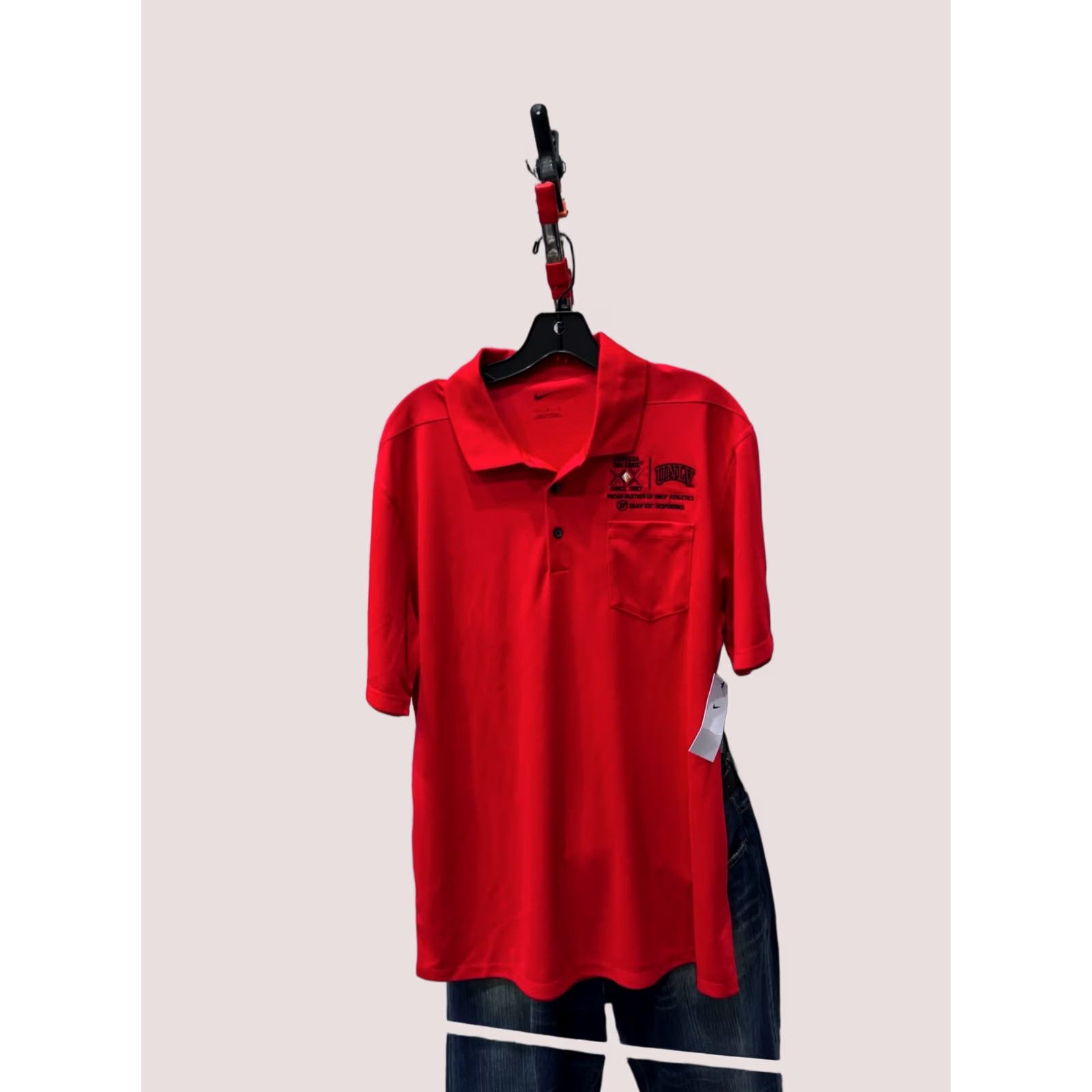 Nike nike UNLV Dos Equis Embroidered Red POLO SHIRT Large L Mens Size US L / EU 52-54 / 3 - 1 Thumbnail