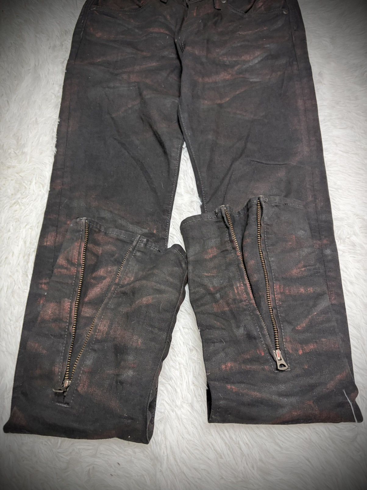 If Six Was Nine Rare Civarize waxed luster flared jeans Size US 31 - 3 Thumbnail
