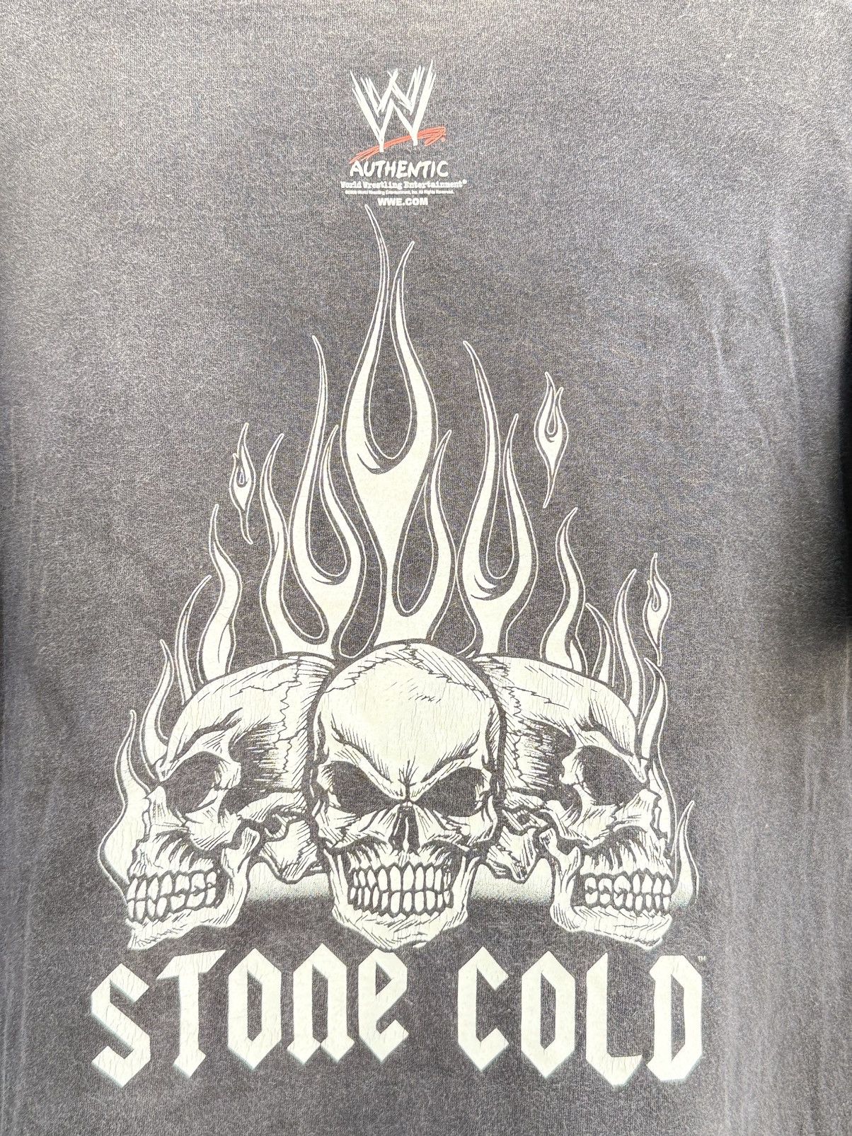 WWF Thrashed Vintage Stone Cold Flame Wrestling Sun Faded Tee Size US L / EU 52-54 / 3 - 3 Thumbnail
