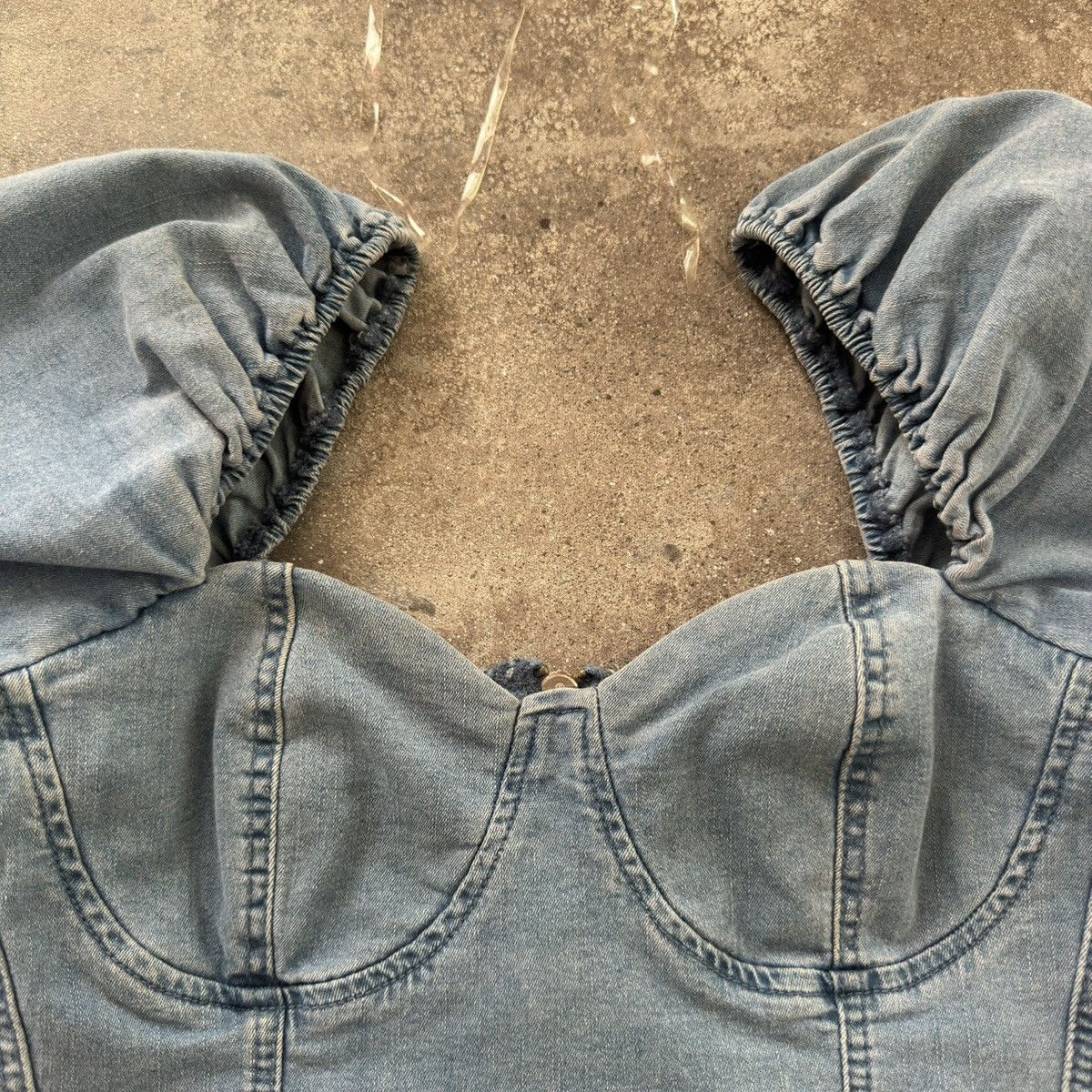 Japanese Brand × Vintage Super Sexy Vintage Denim Top (Gaultier Style) Size S / US 4 / IT 40 - 3 Thumbnail