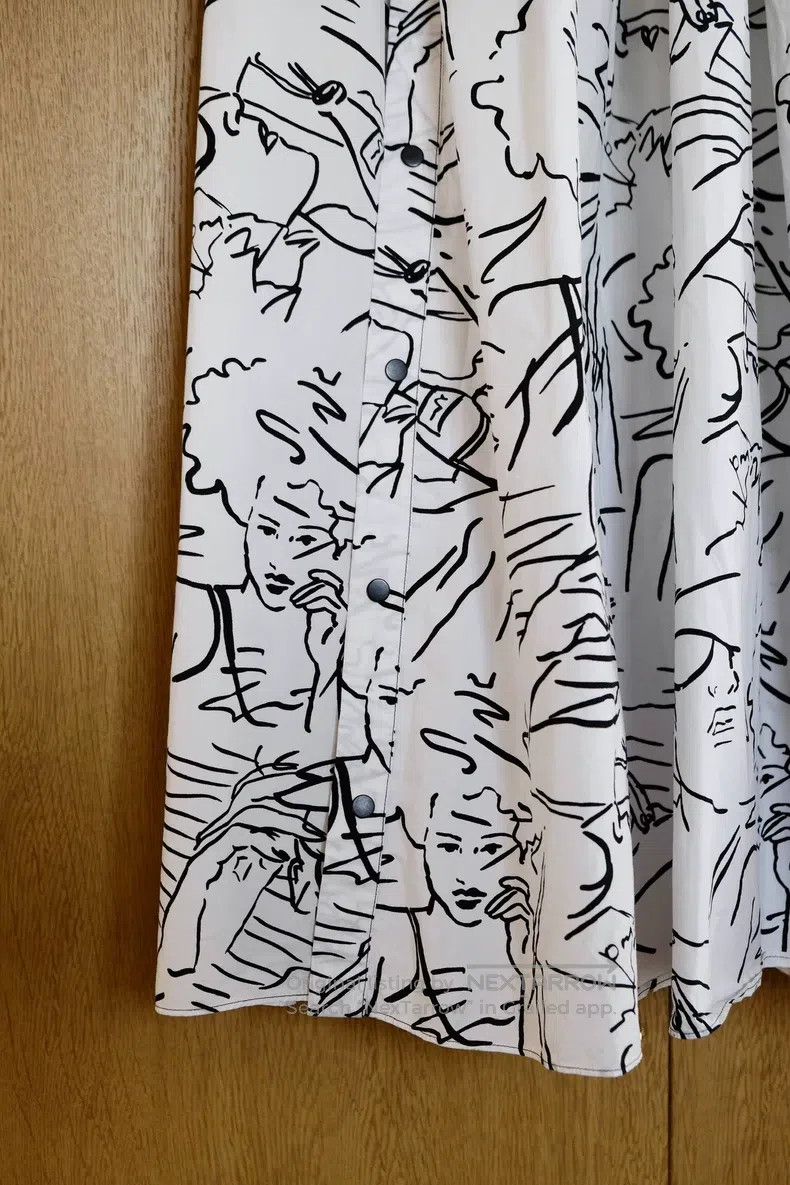 Kenzo Kenzo Vintage Half Skirt with Ancient Line Art Print Size 24" / US 00 / IT 34 - 3 Thumbnail