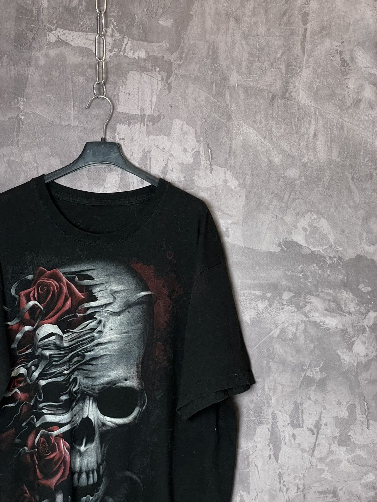 Other Vintage Y2k Skull Cross Spiral T Shirt Overprinted AOP Size US L / EU 52-54 / 3 - 3 Thumbnail