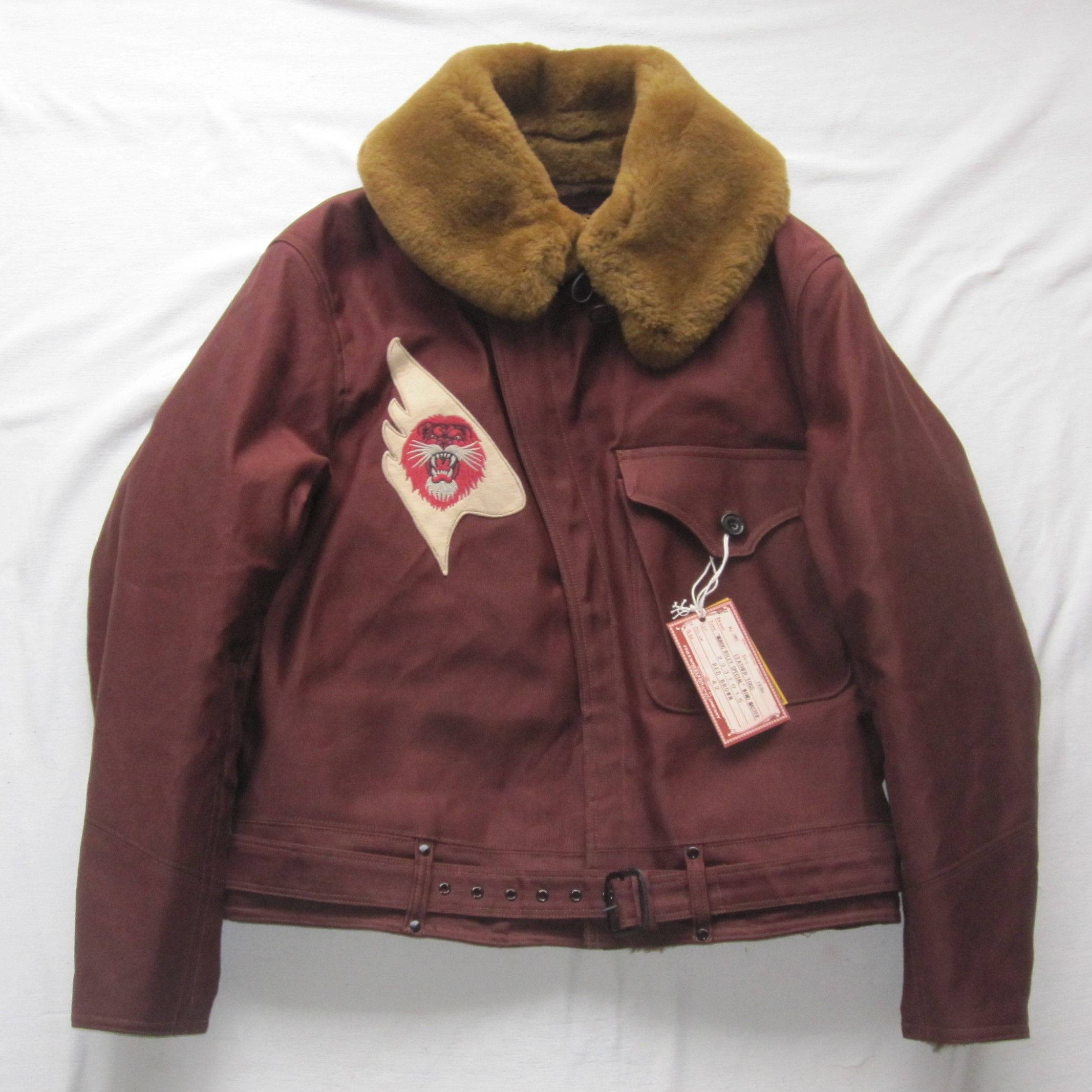 image of Freewheelers “Wind Master” Winter Flying Jacket 42 in Red Brown, Men's (Size XL)