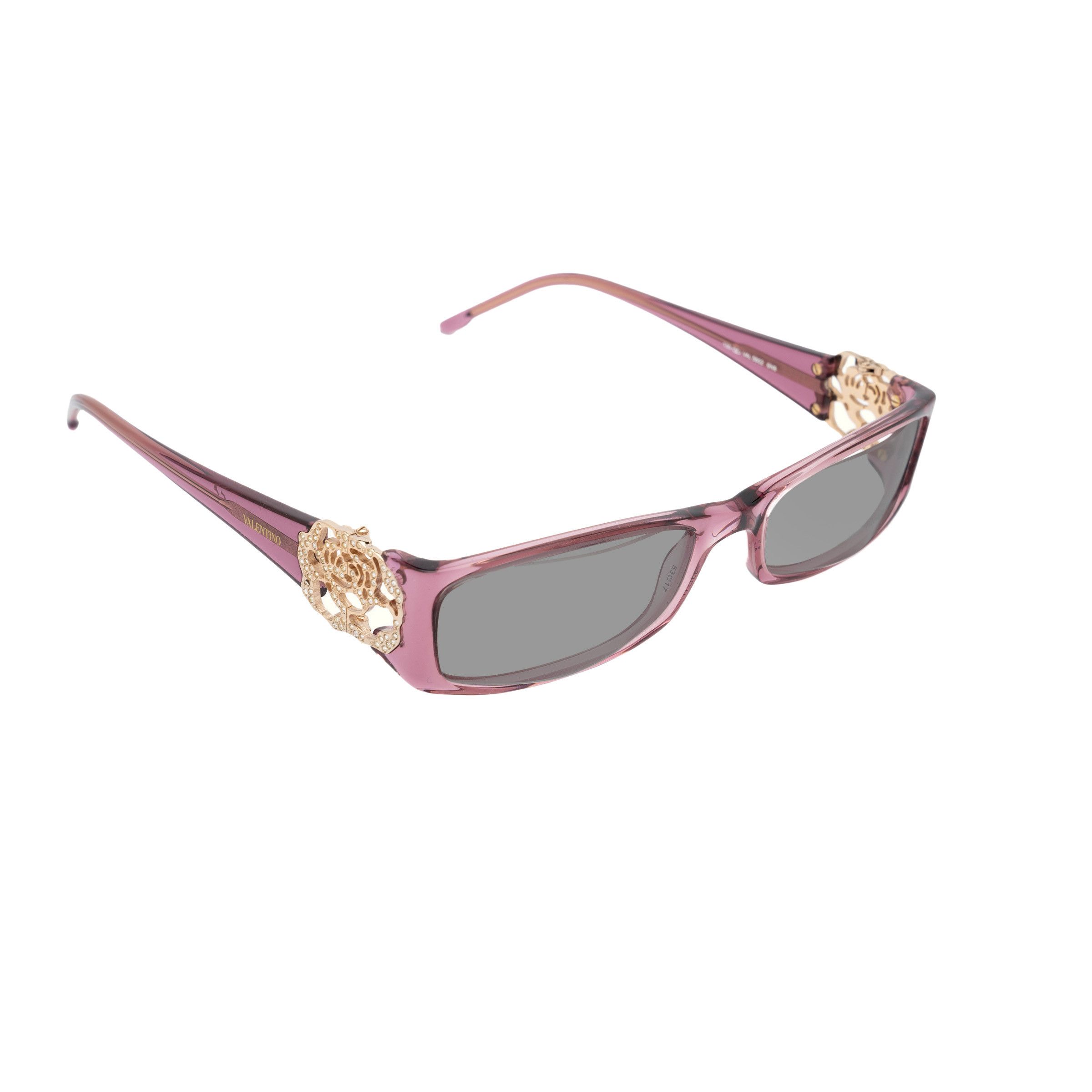 Valentino Valentino '00s Violet Rose with Gems Sunglasses Size ONE SIZE - 1 Thumbnail