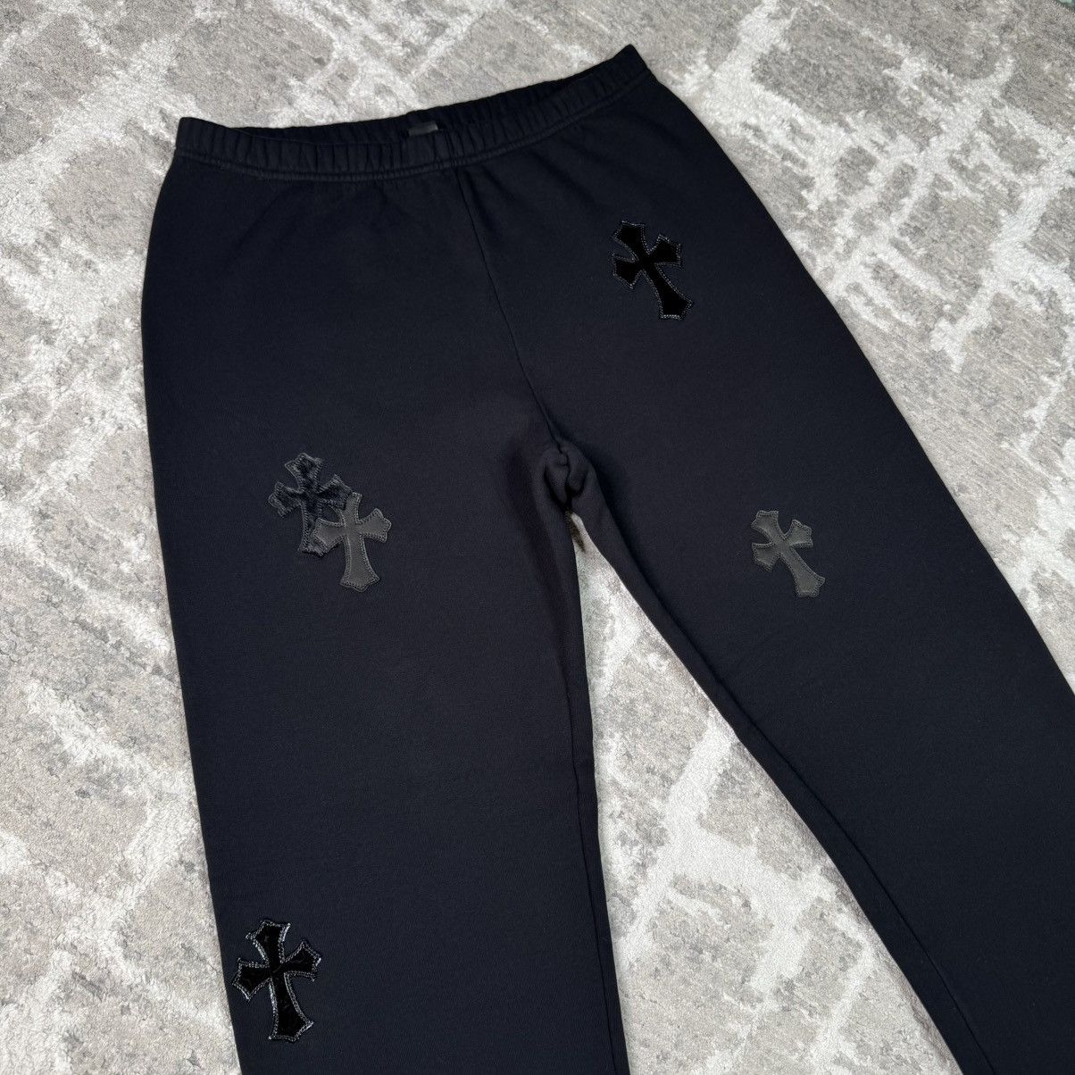 Chrome Hearts Leather Cross patch sweatpants Size US 32 / EU 48 - 4 Thumbnail
