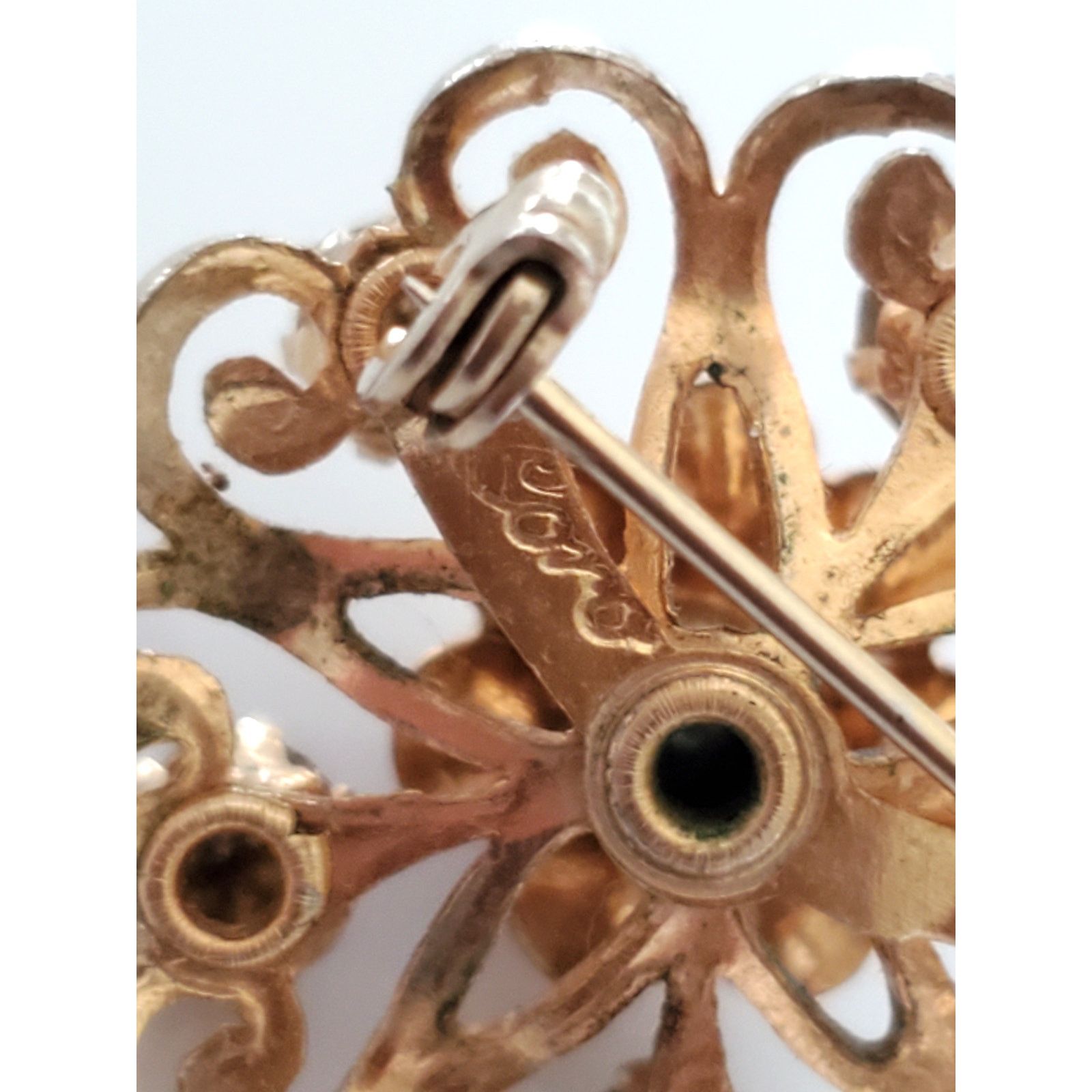 Other Vintage Coro Amber and Brown Rhinestone Mini Dome Brooch Pin Size ONE SIZE - 5 Thumbnail