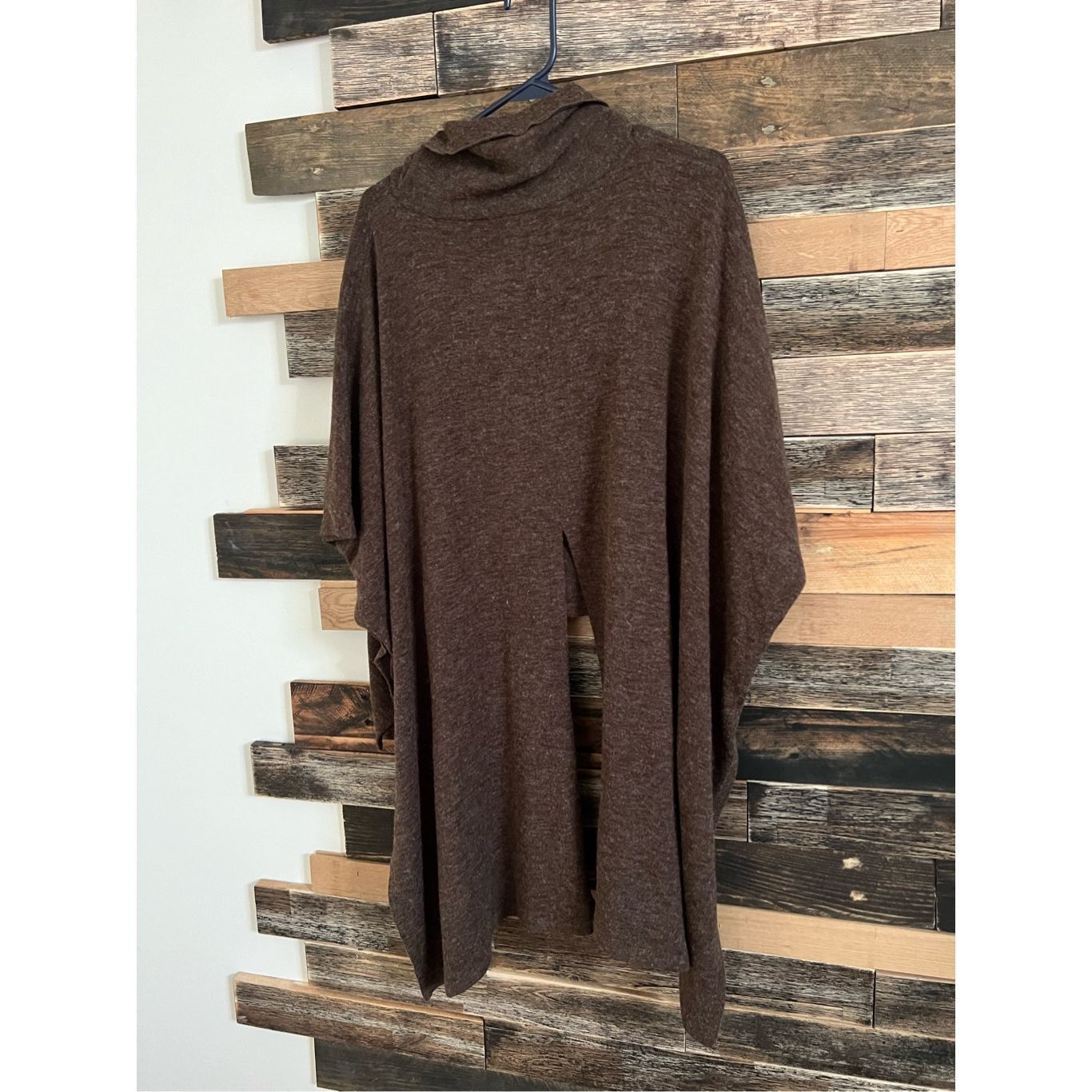Other Patrizia Luca Women’s Poncho Sweater cover Button side brown high low Size L / US 10 / IT 46 - 2 Thumbnail