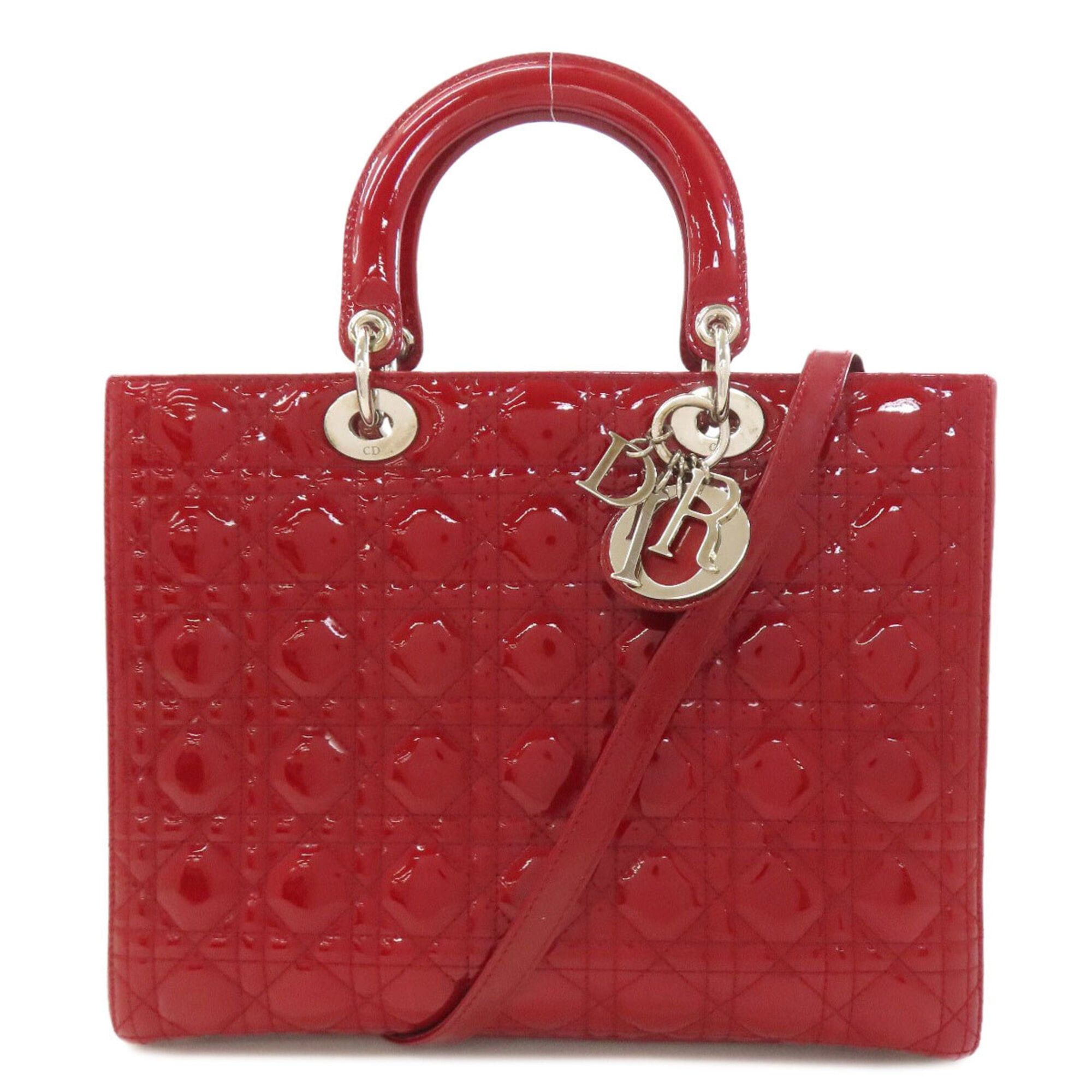 Dior Christian Dior Lady 2-Way Handbag, Enamel, Women's. Size ONE SIZE - 1 Thumbnail