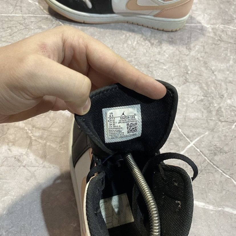 Jordan Brand × Nike NIKE AIR JORDAN 1 MID CRIMSON TINT SNEAKERS PINK Size US 7.5 / EU 40-41 - 6 Thumbnail