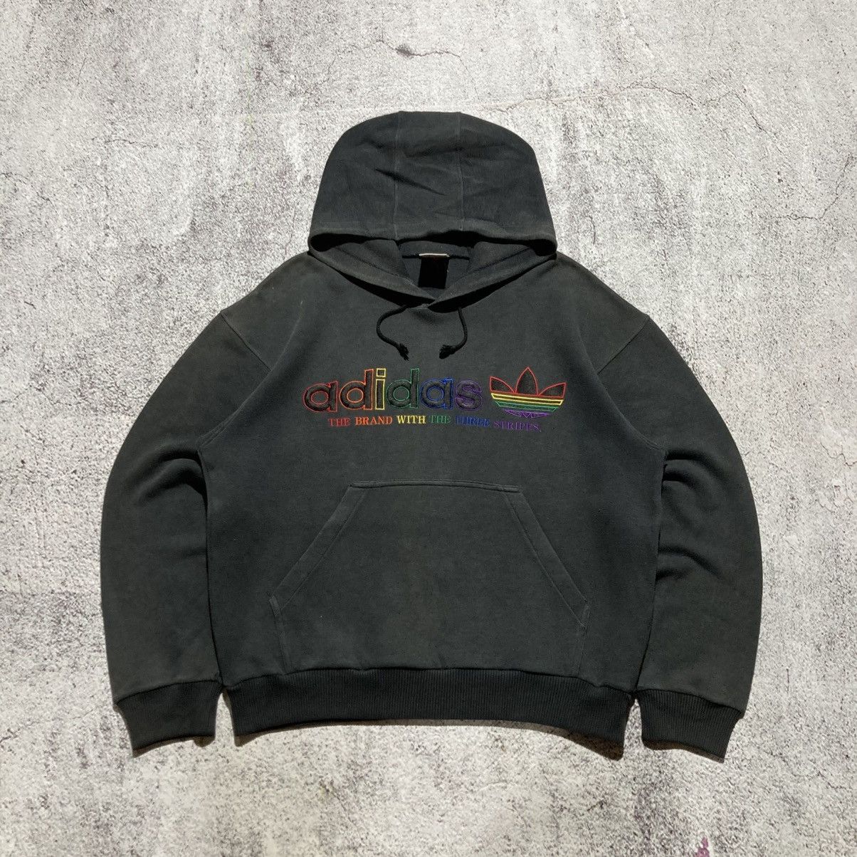 Adidas 1990s Vintage Adidas Rasta Descente Reggae Hoodie Black Size US L / EU 52-54 / 3 - 1 Thumbnail