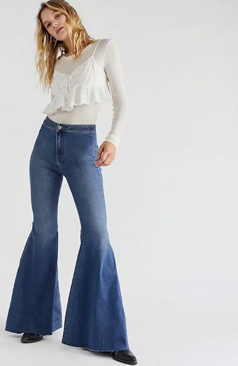 Free People Free People Just Float Bell Bottom Flared Jeans ( 26 ) Size 26" / US 2 / IT 38 - 1 Thumbnail