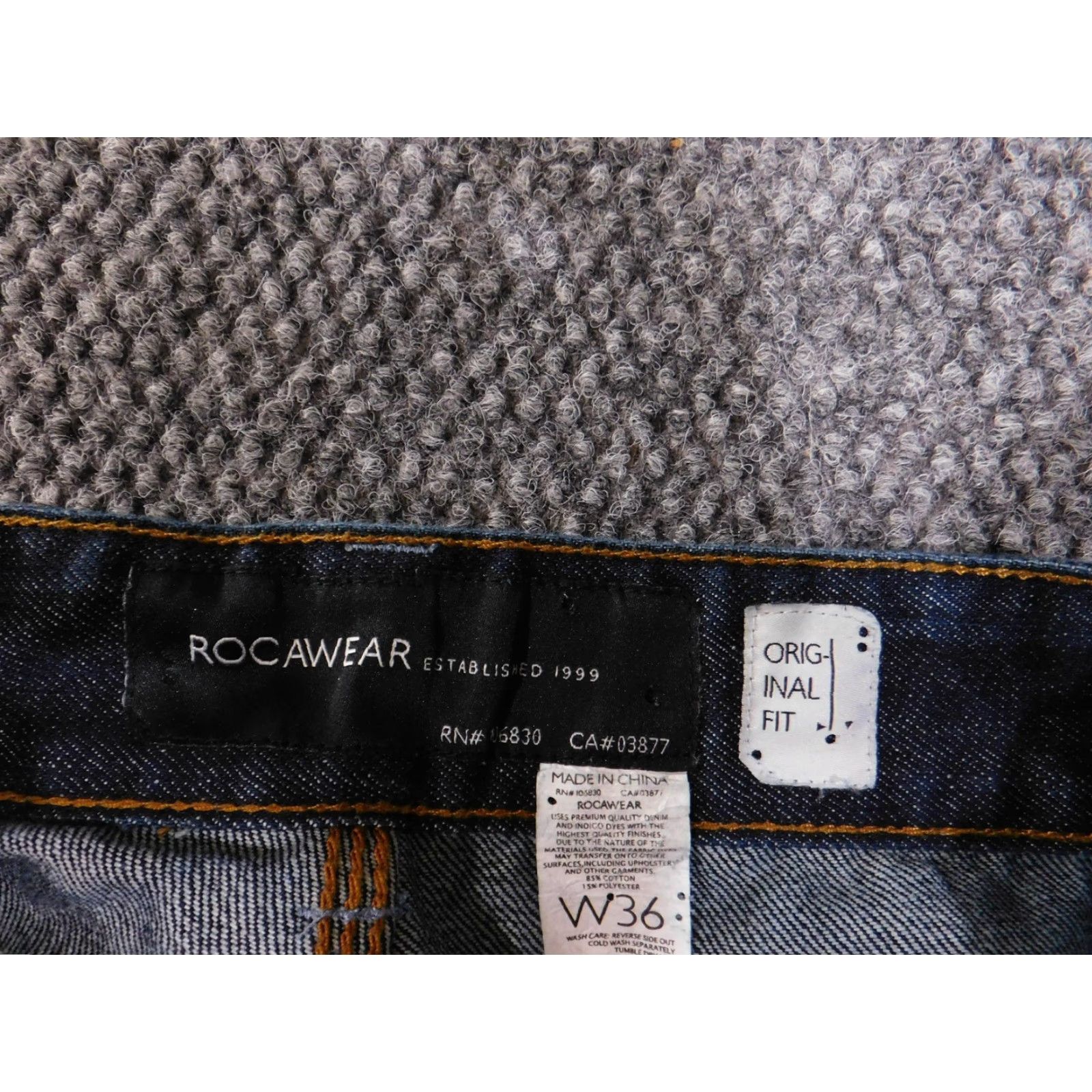 Rocawear Rocawear Jeans Mens 36x36 Dark Blue Original Fit Straight Leg Denim Logo Size US 36 / EU 52 - 6 Thumbnail