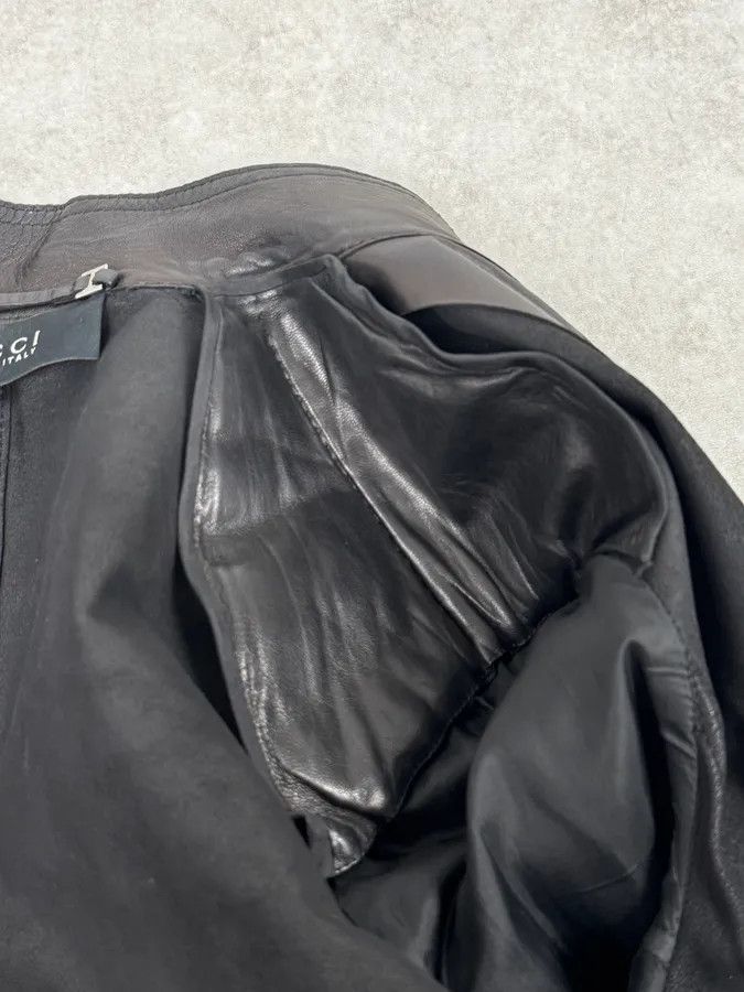 Gucci AW1999 Gucci Black Silver Belted Premium Leather Jacket by Tom Ford Size M / US 6-8 / IT 42-44 - 10 Thumbnail