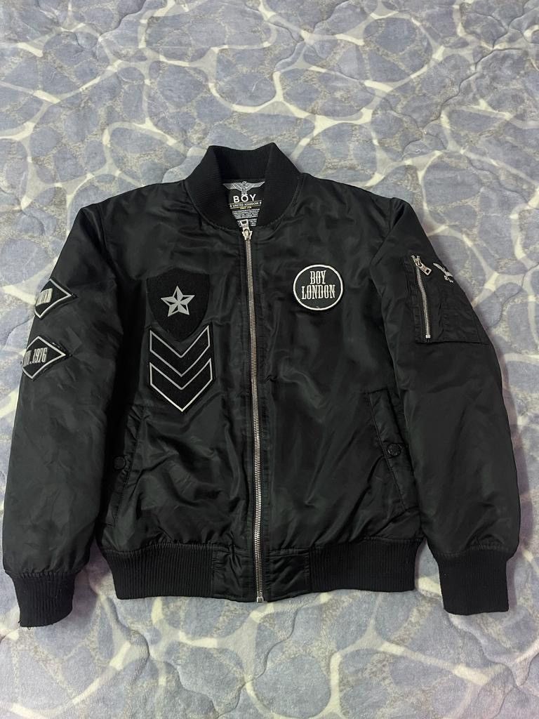 Vintage Boy London Black Bomber Jacket Embroided Logo Grailed