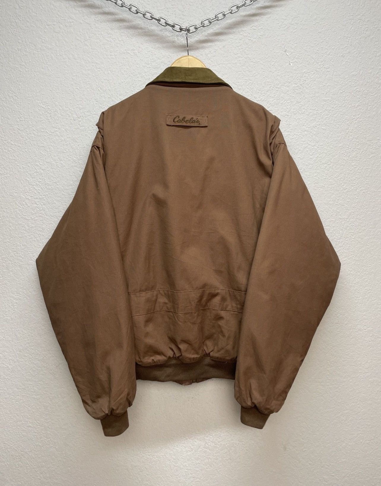 Schott Vintage y2k Avirex Vibe Cabelas Brown Nylon Leather Jacket Size US XL / EU 56 / 4 - 9 Thumbnail
