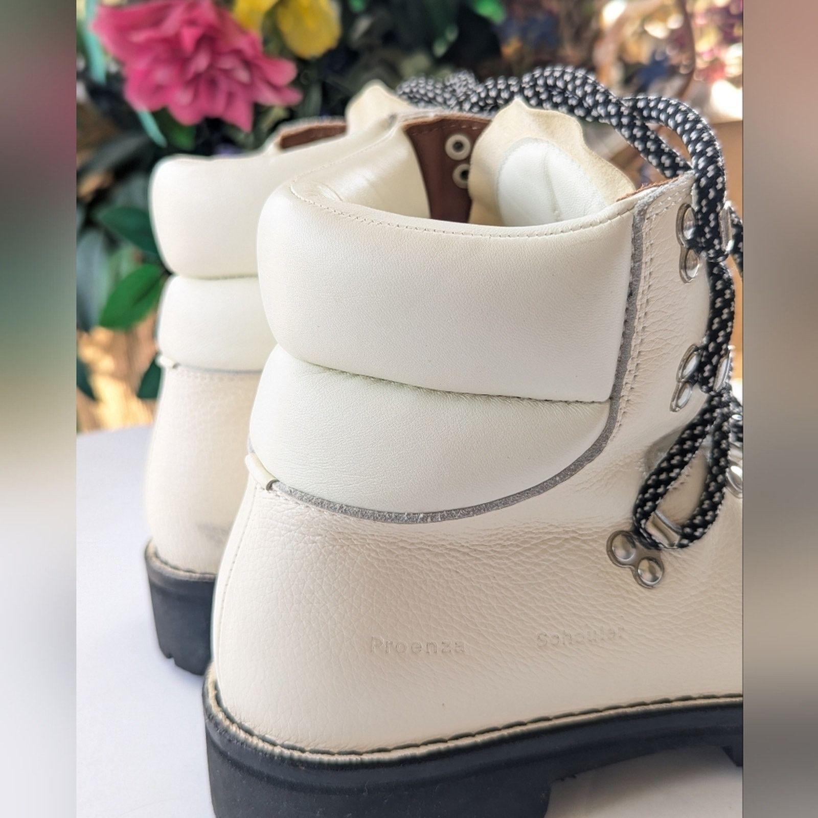 Proenza Schouler Proenza Schouler White Leather Vibram Sole Ankle Hiking Boot Size US 7 / IT 37 - 13 Thumbnail