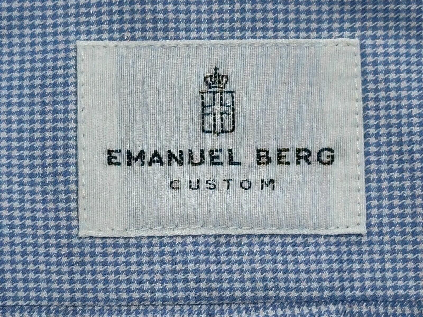 Other Emanuel Berg Cotton Tailored Checked Button Up Blue Mens XL Size 44R - 7 Thumbnail