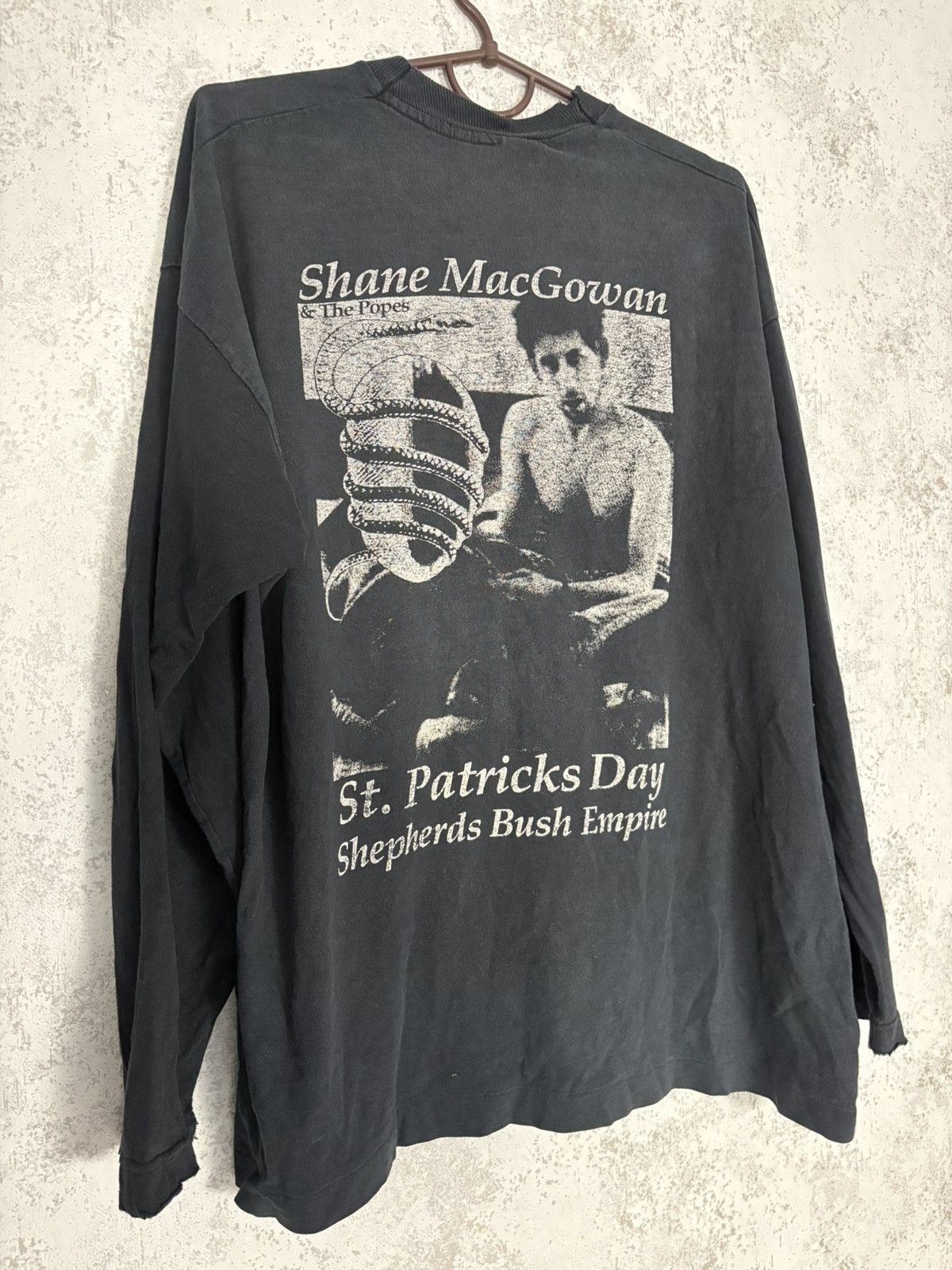 Band Tees Vintage 1994 Shane MacGowan The Popes Long Sleeve Shirt 90s Size US XL / EU 56 / 4 - 2 Thumbnail