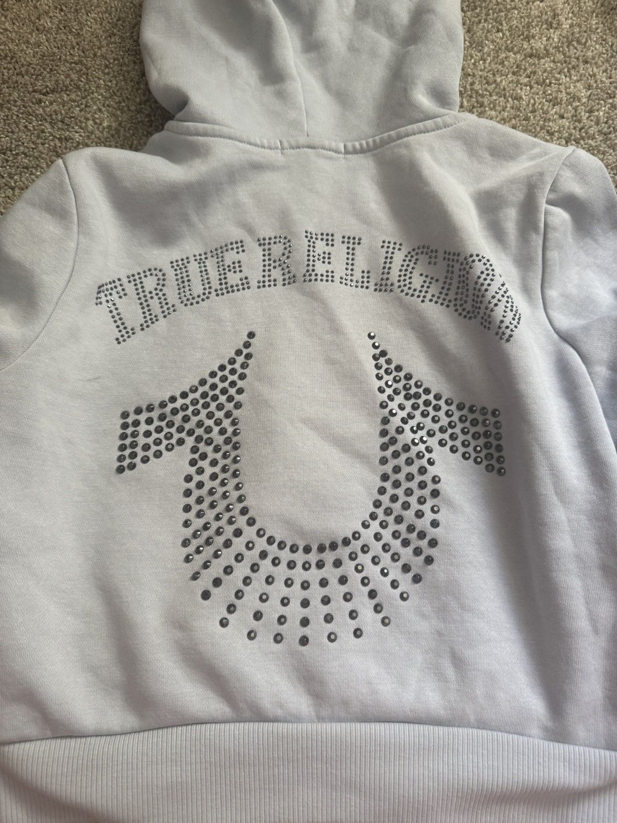 True Religion Light blue cropped True Religion Hoodie Size S / US 4 / IT 40 - 1 Thumbnail