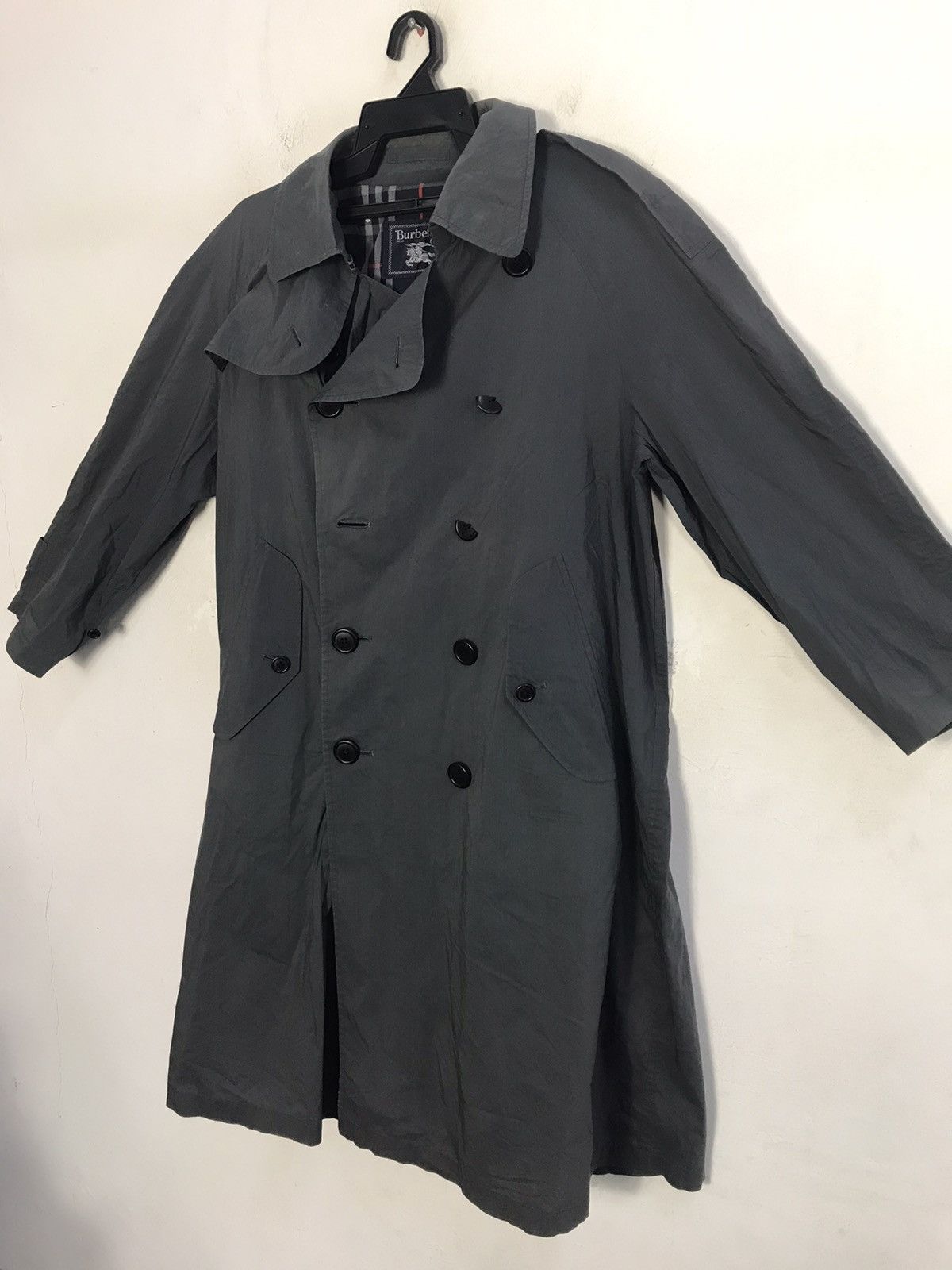 Burberry 90s Burberrys London Trench Coat Black Double Breasted Size US L / EU 52-54 / 3 - 4 Thumbnail