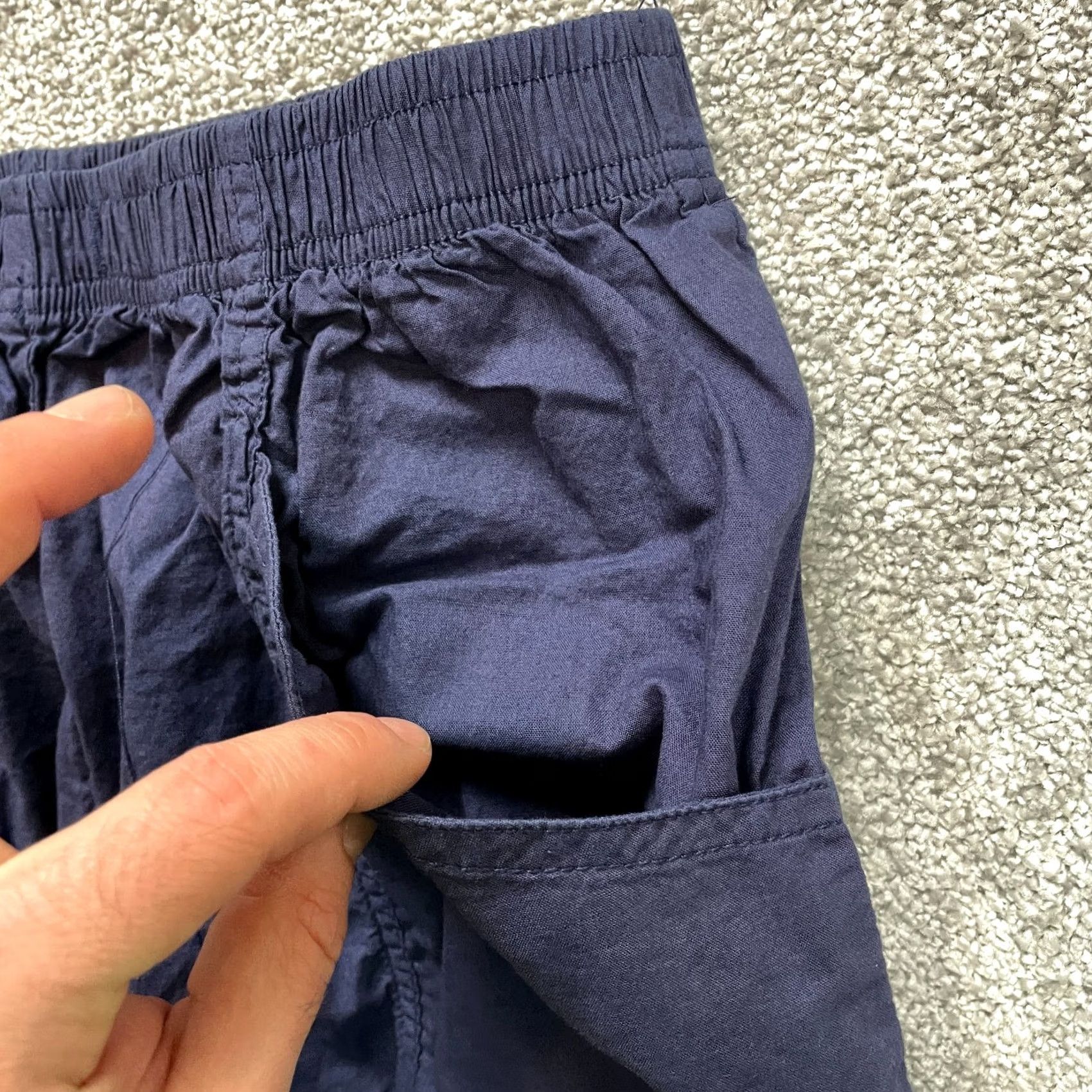 Vintage Unbranded Pull On Pants Womens 30x30 Blue Elastic Waist Stretch Cotton Denim Straight Classic Plus Size 30 Inseam 30 in Size 30" / US 8 / IT 44 - 5 Thumbnail