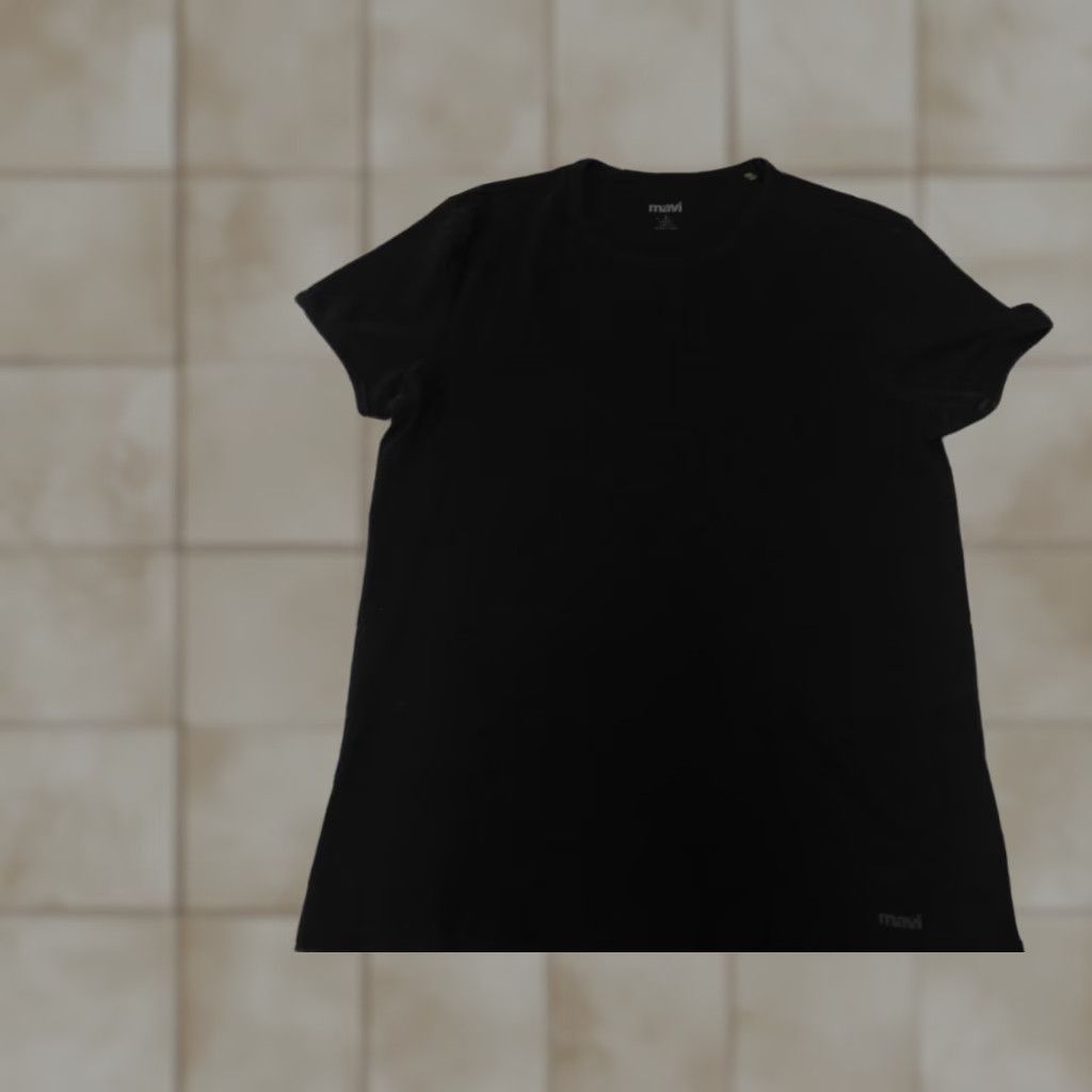 Mavi Mavi Womens Shirt L Black Crew Neck Pullover Short Sleeve Casual Stretch Cotton Polyester Rayon T-Shirt Basic Classic Size L / US 10 / IT 46 - 1 Thumbnail