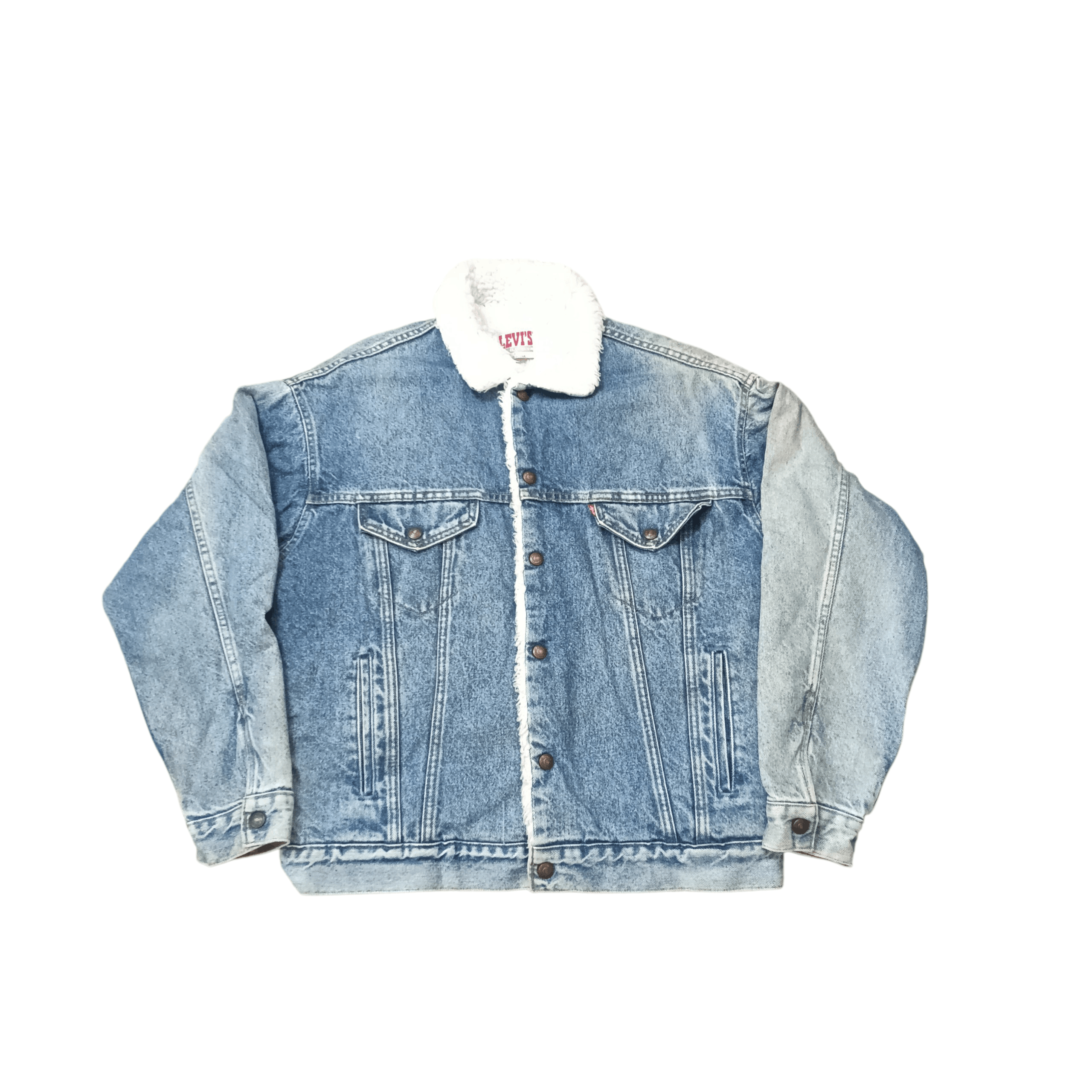 Levi's Vintage 70s 80s Levis Trucker Sherpa Denim Jacket Size US XL / EU 56 / 4 - 1 Thumbnail