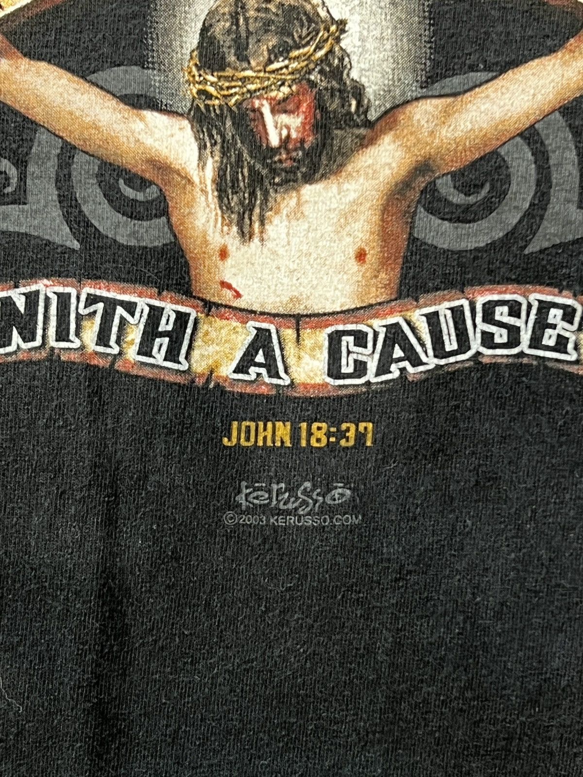 Vintage Vintage 2003 Rebel With a Cause Jesus Religious Tee XL Size US XL / EU 56 / 4 - 7 Thumbnail