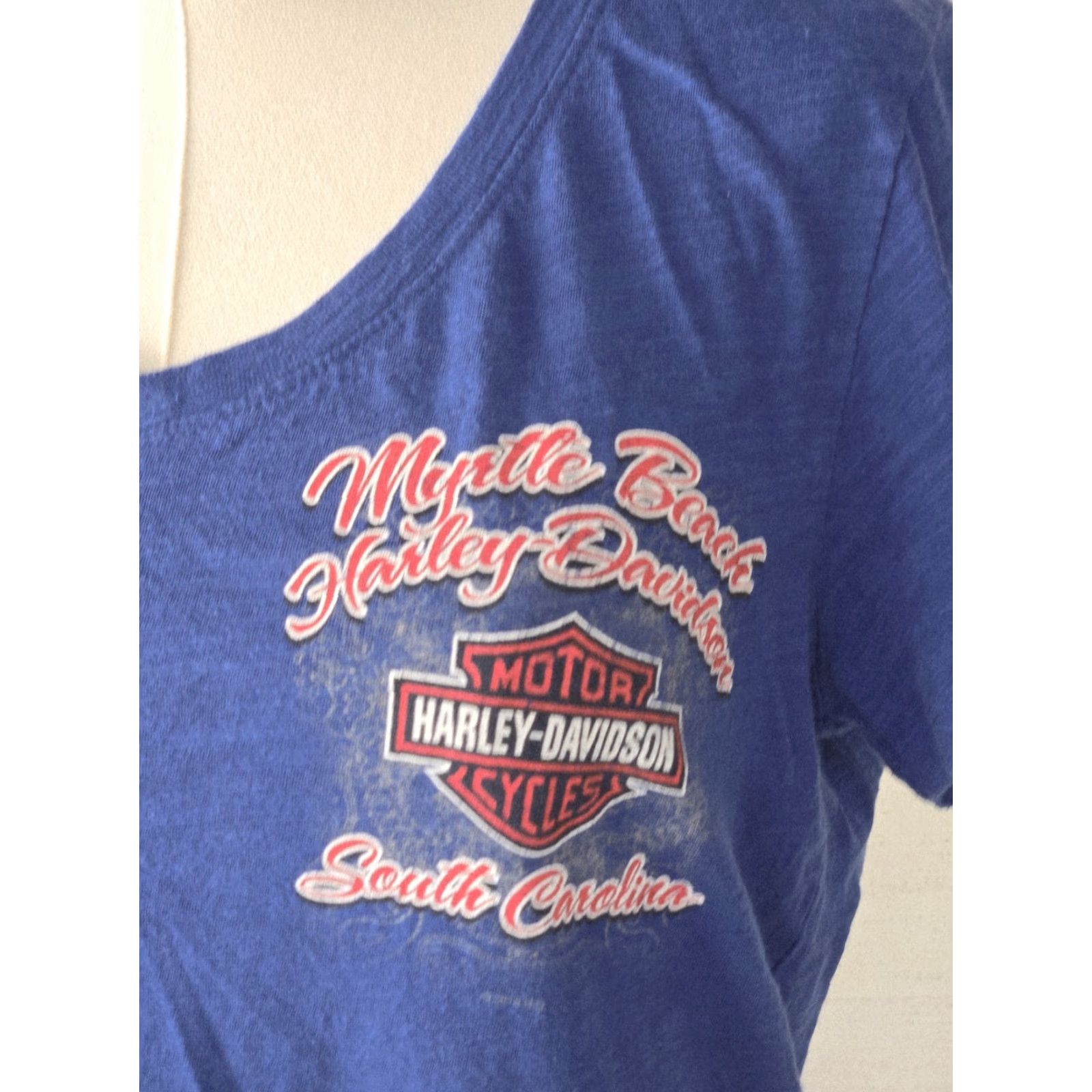Harley Davidson Harley-Davidson Top Womens Vintage Short Sleeve Size M Blue Size M / US 6-8 / IT 42-44 - 5 Thumbnail