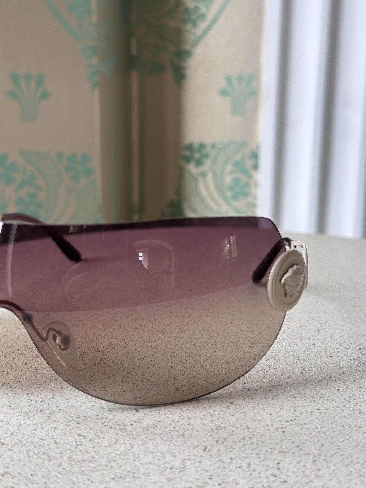 Versace VERSACE Shield Mask Beige Brown Medusa Sunglasses Mod. 2038 Size ONE SIZE - 13 Thumbnail