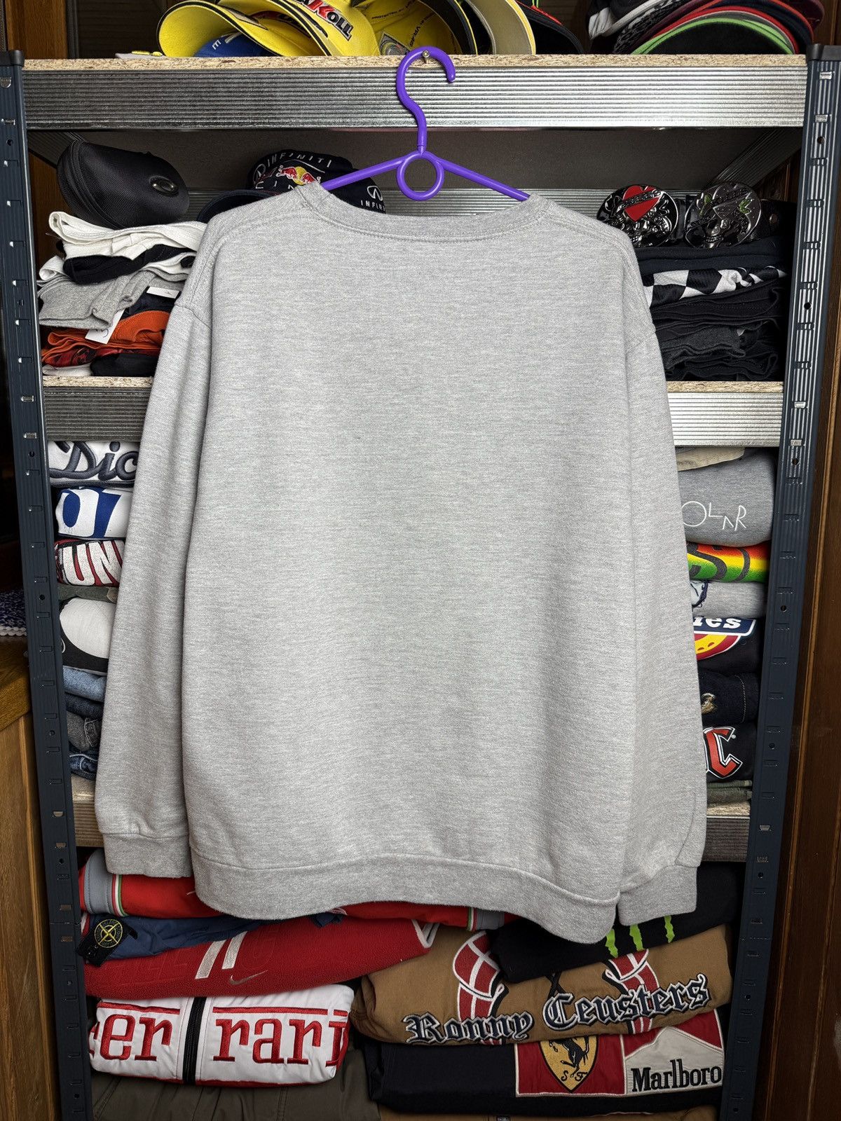 Nike × Vintage Nike Vintage Red Hoodie Big Central Logo Streetwear Y2K Size US L / EU 52-54 / 3 - 3 Thumbnail