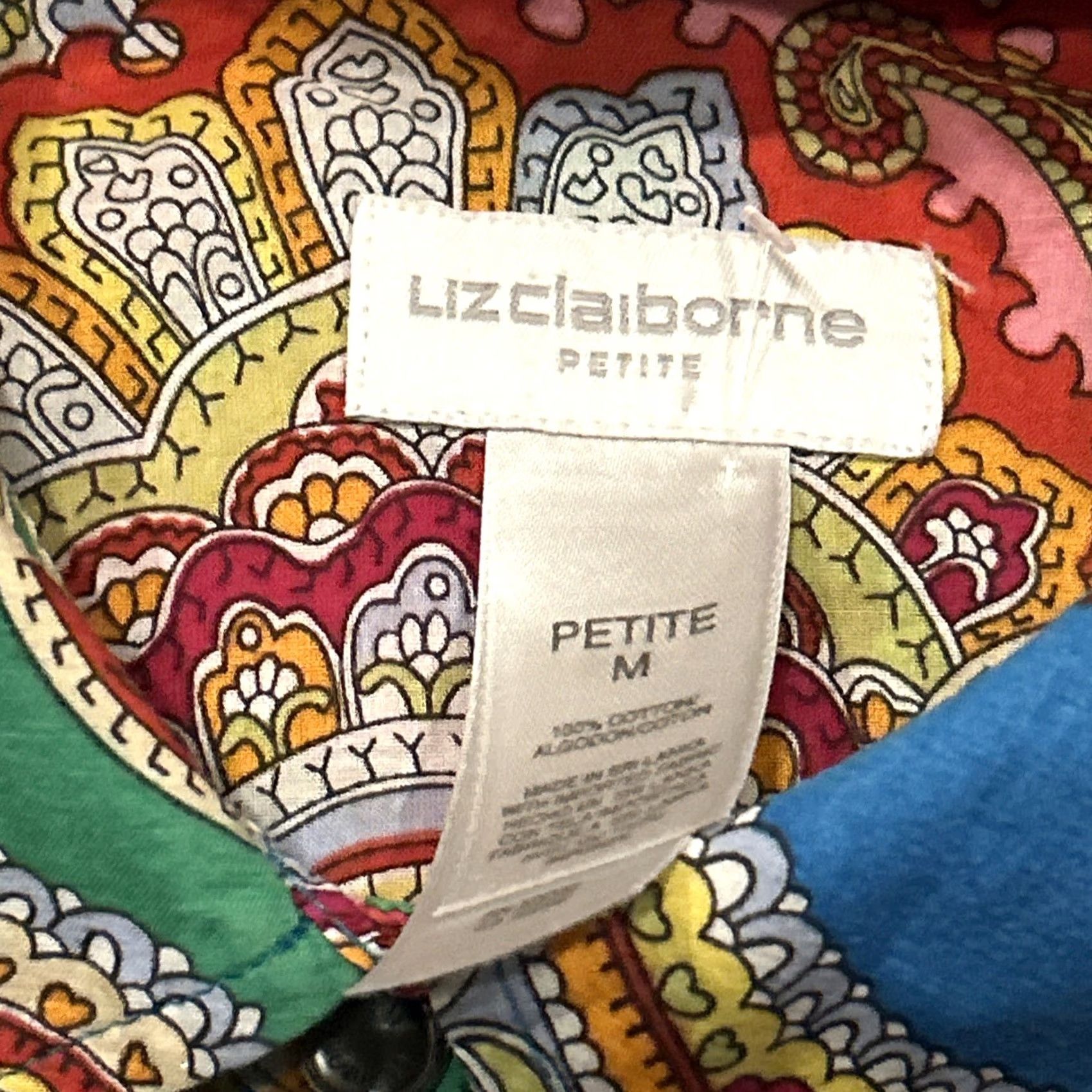 Liz Claiborne Studio Liz Claiborne Blouse Womens M Multicolor Floral Size Snap Button A25 Size M / US 6-8 / IT 42-44 - 2 Thumbnail