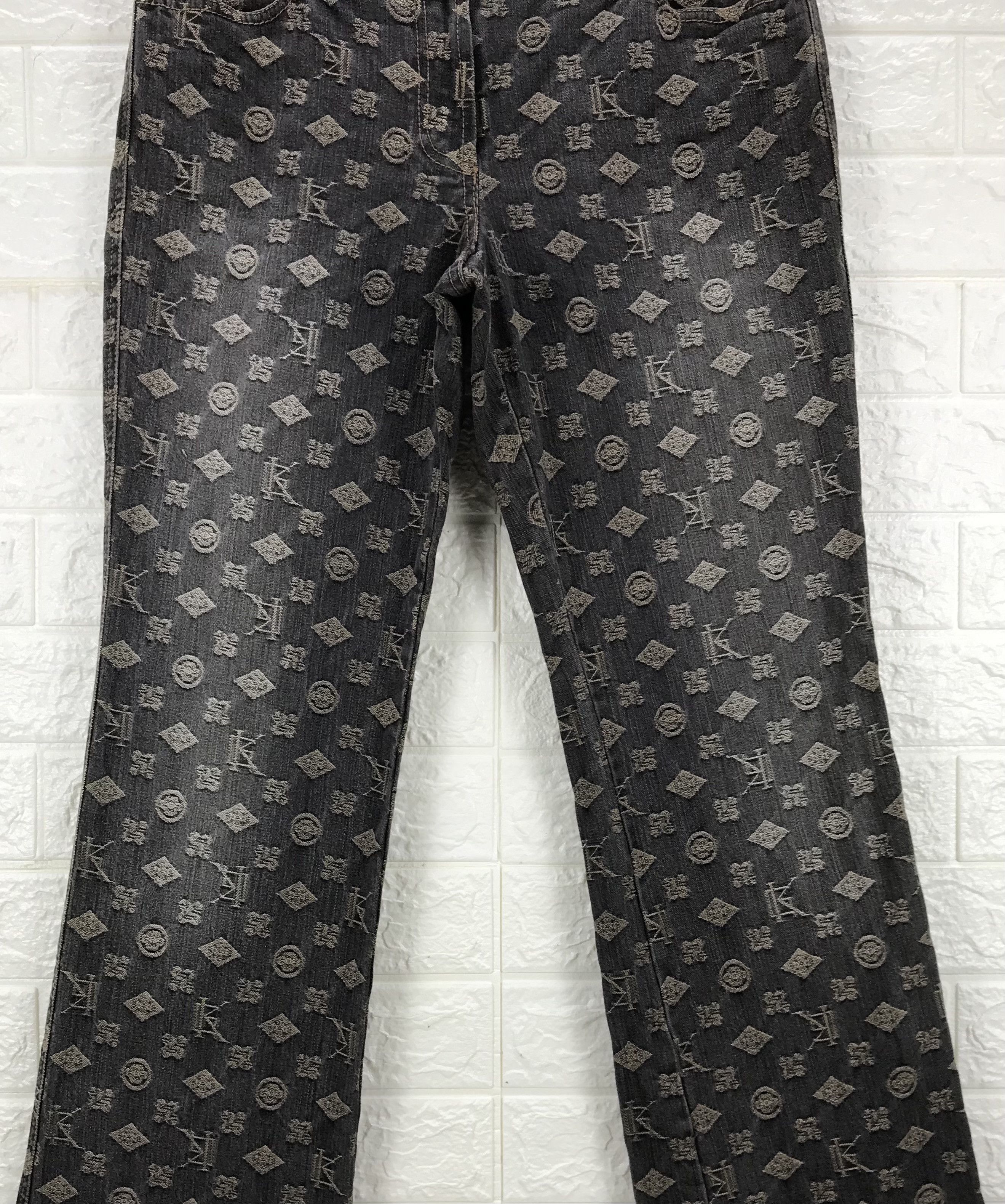 Japanese Brand Vintage Japanese Monogram Bell Bottom Flare Jeans Size 29" - 3 Thumbnail